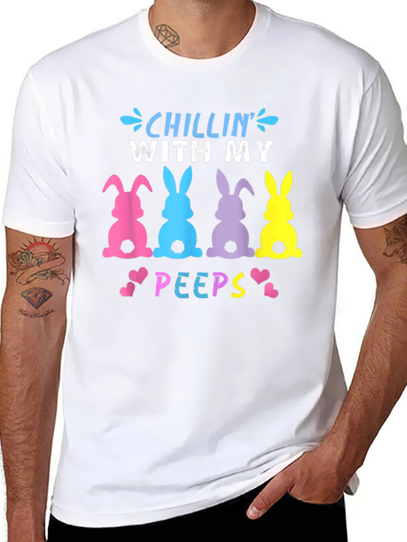 Chillin With My Peeps Easter Bunny T-Shirt