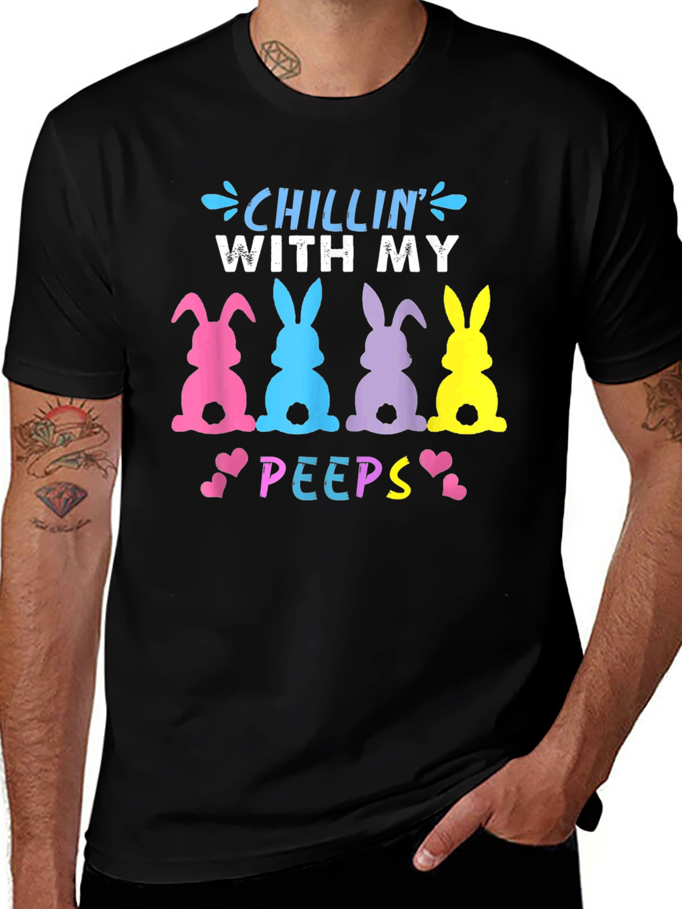 Chillin With My Peeps Easter Bunny T-Shirt