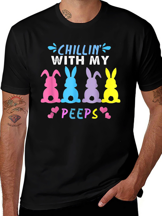 Chillin With My Peeps Easter Bunny T-Shirt