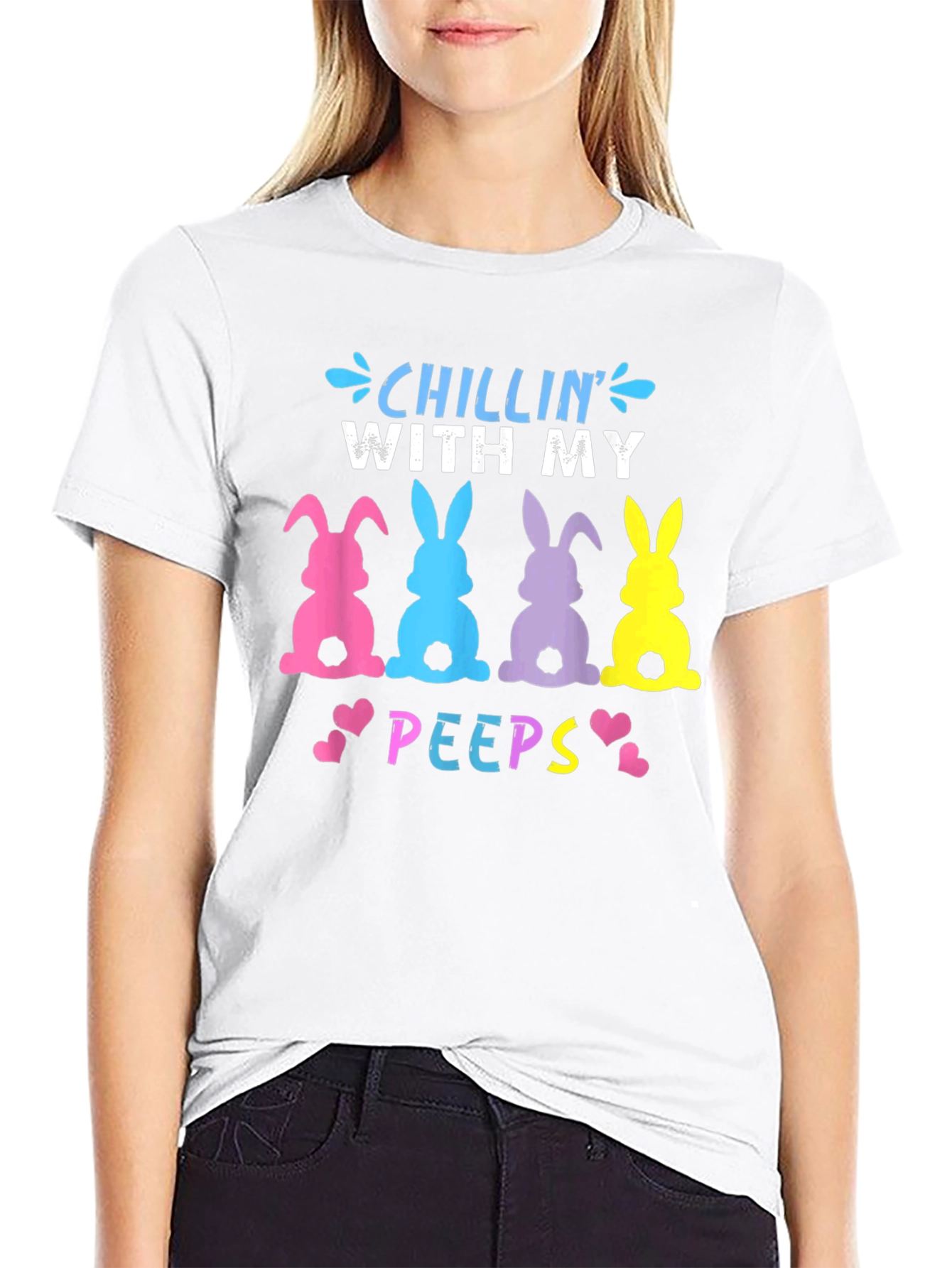 Chillin With My Peeps Easter Bunny T-Shirt
