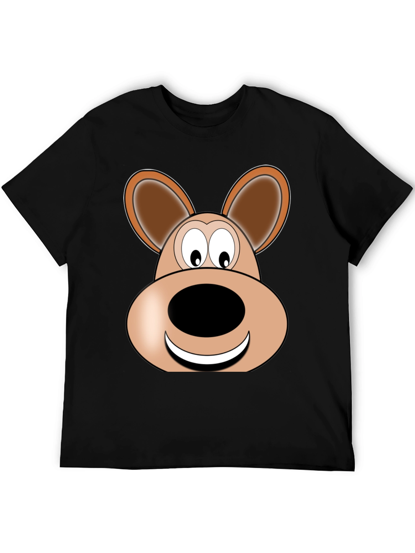 Cartoon Bear Graphic Tee - Unisex Black T-Shirt