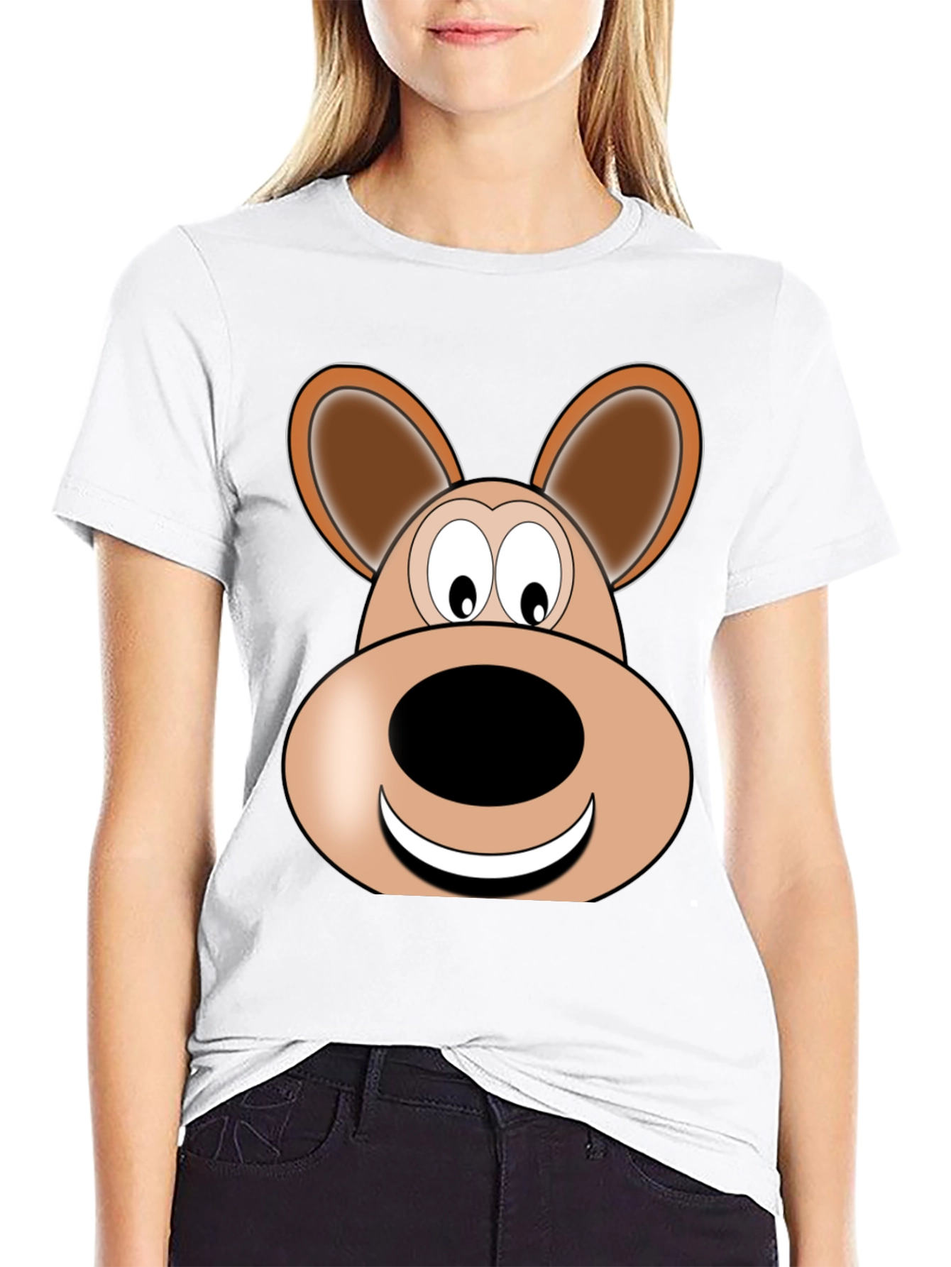 Cartoon Bear Graphic Tee - Unisex Black T-Shirt