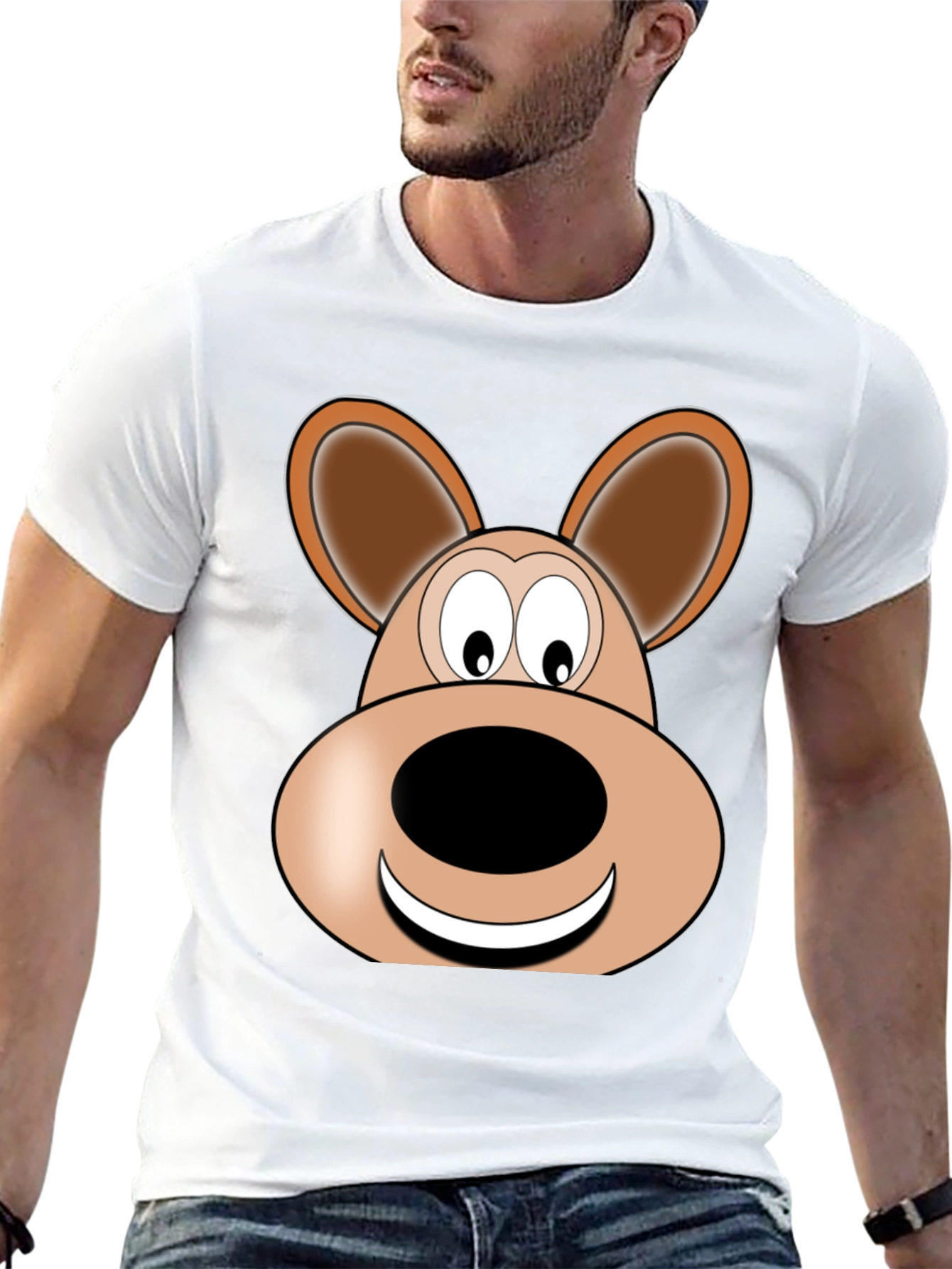 Cartoon Bear Graphic Tee - Unisex Black T-Shirt