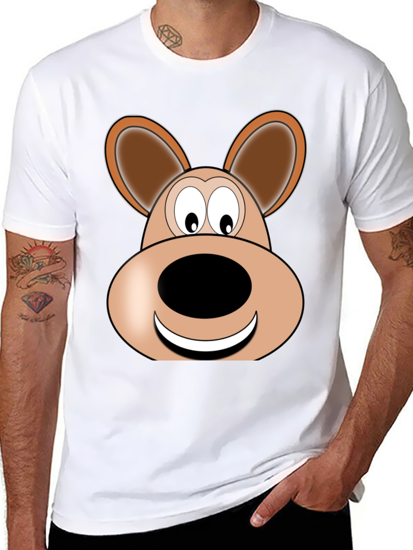 Cartoon Bear Graphic Tee - Unisex Black T-Shirt