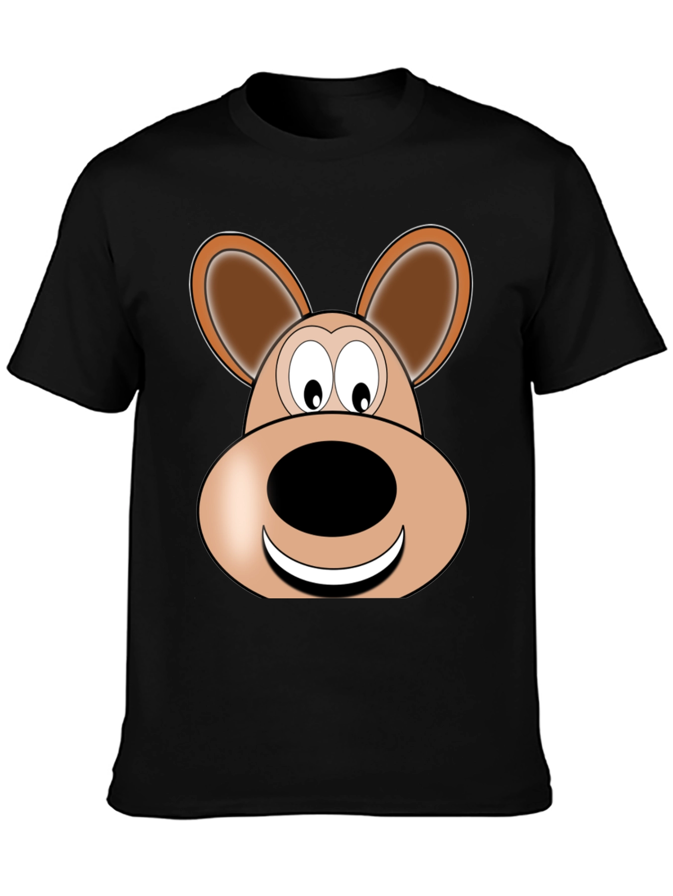 Cartoon Bear Graphic Tee - Unisex Black T-Shirt