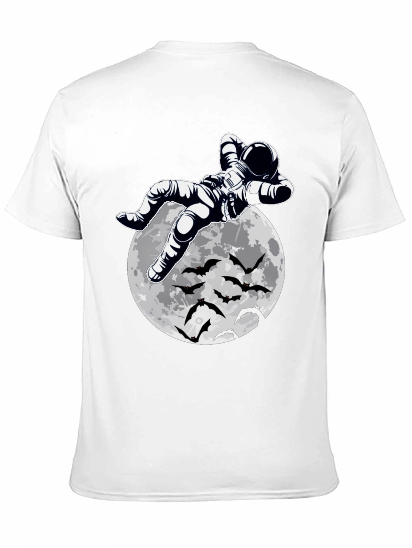Astronaut Moon & Bats Graphic Print T-Shirt