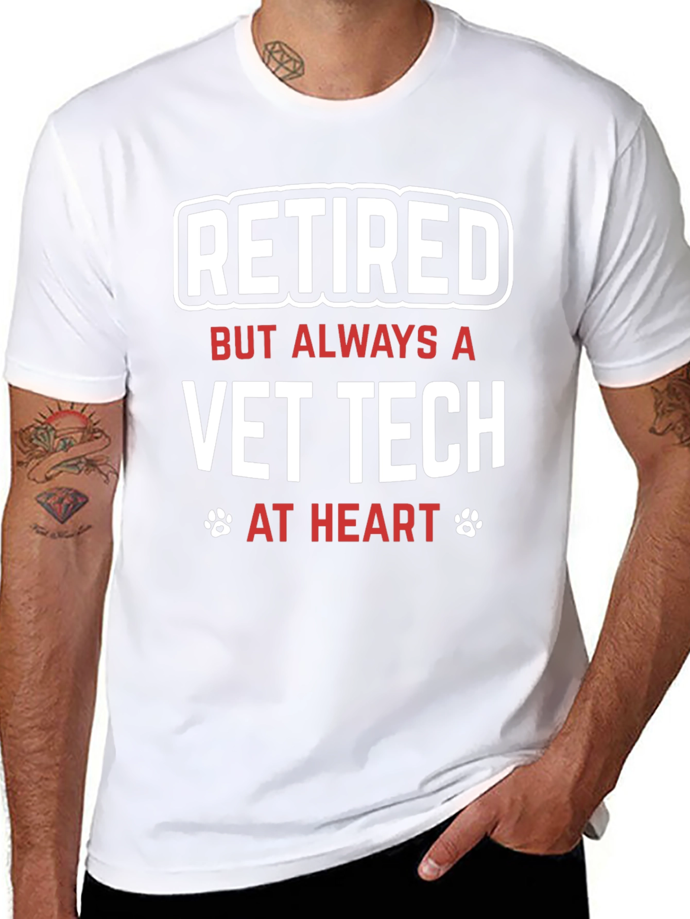 Retired Vet Tech T-Shirt - Always at Heart