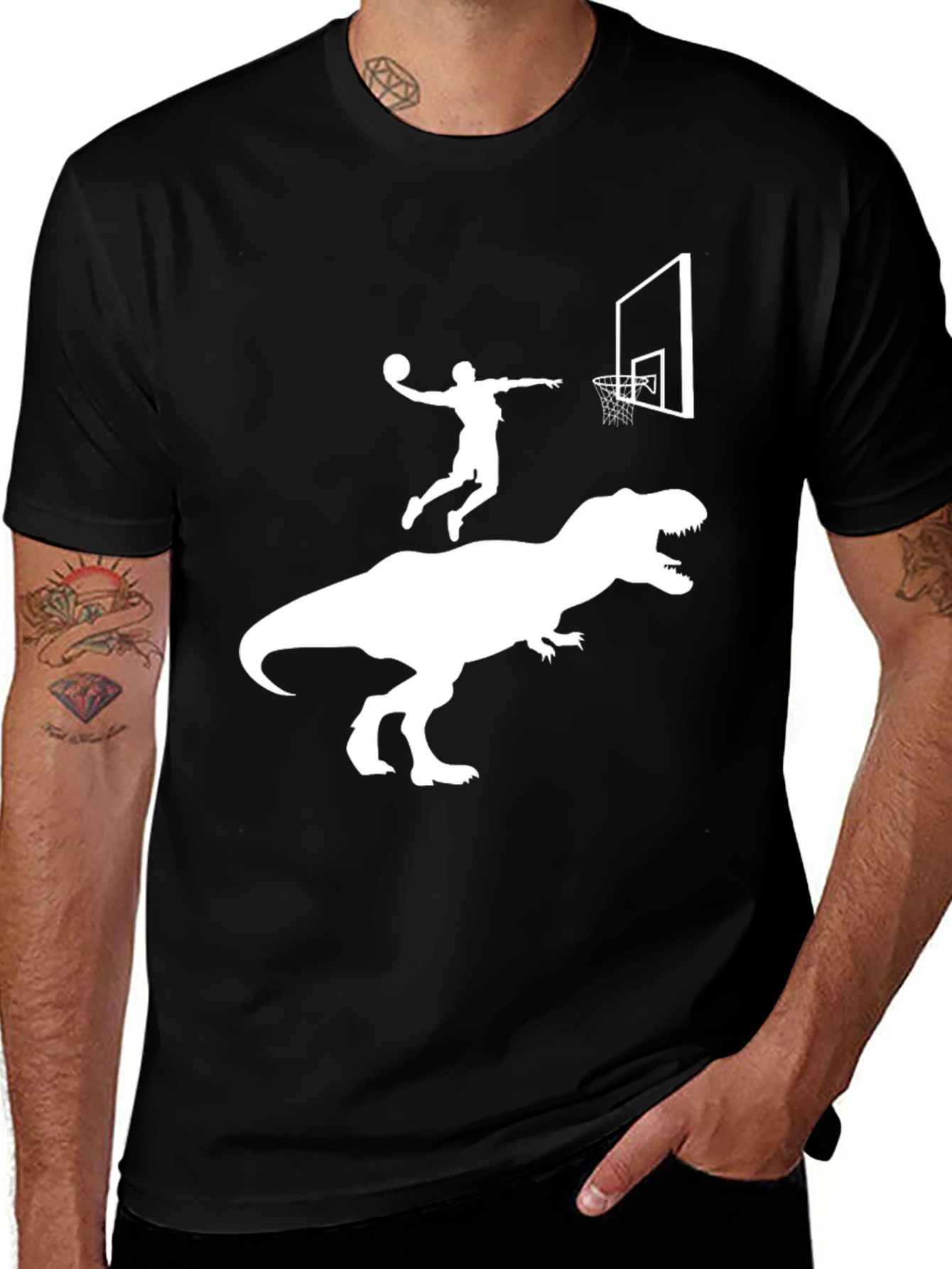 Dino Basketball T-Shirt | Funny Graphic Tee