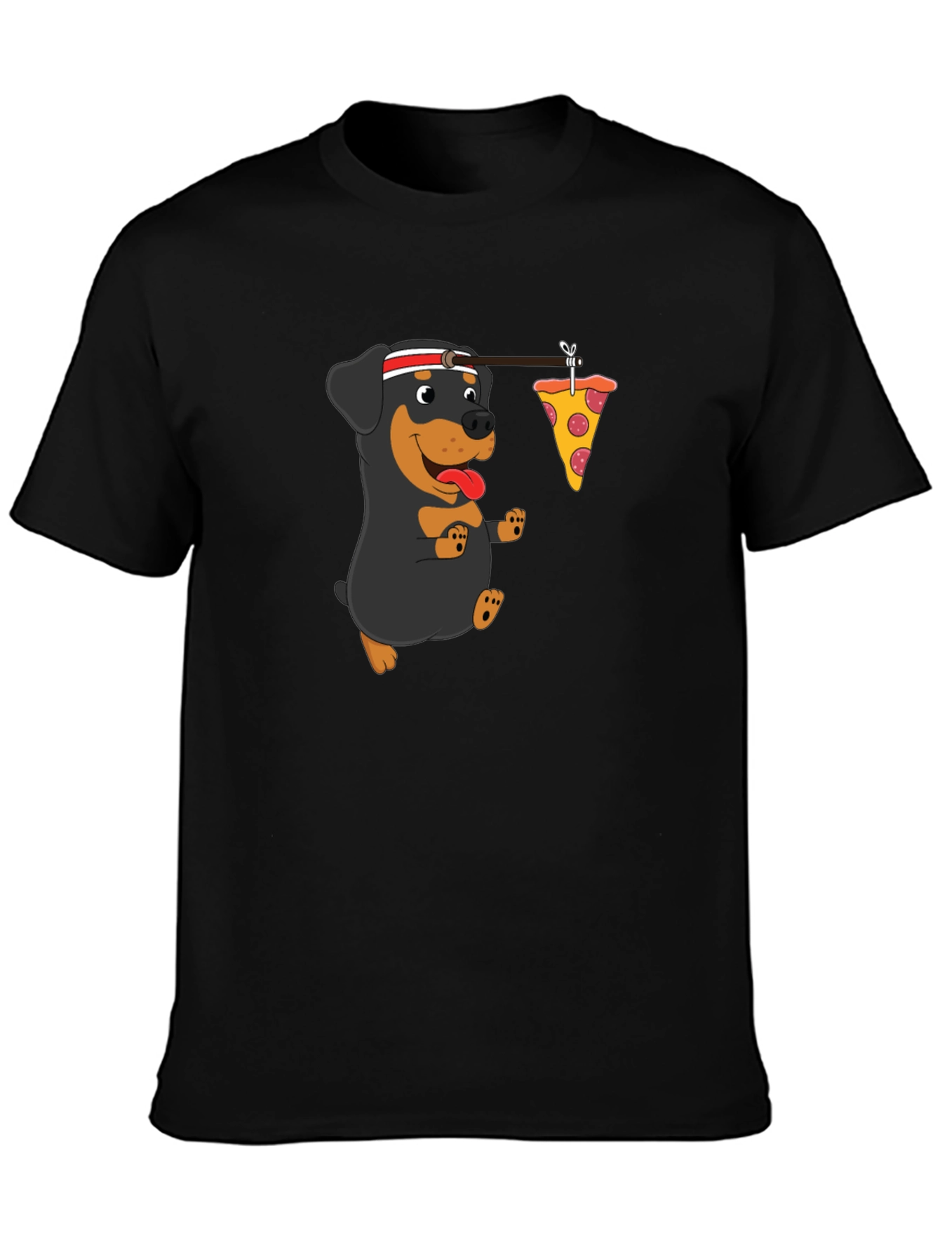 Dog Pizza Run T-Shirt - Black