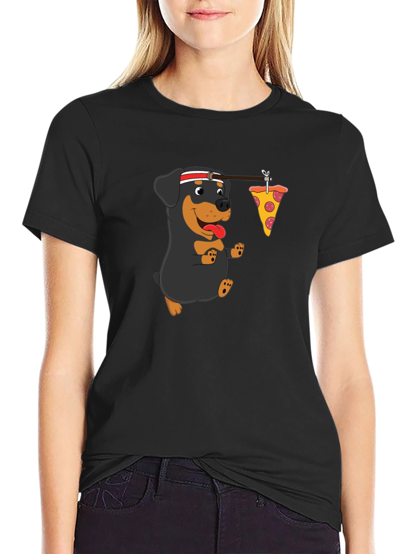 Dog Pizza Run T-Shirt - Black