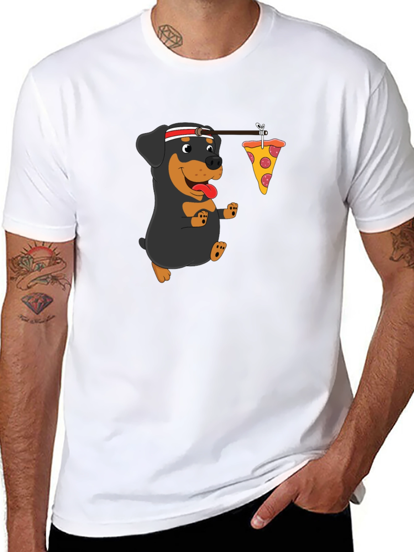 Dog Pizza Run T-Shirt - Black