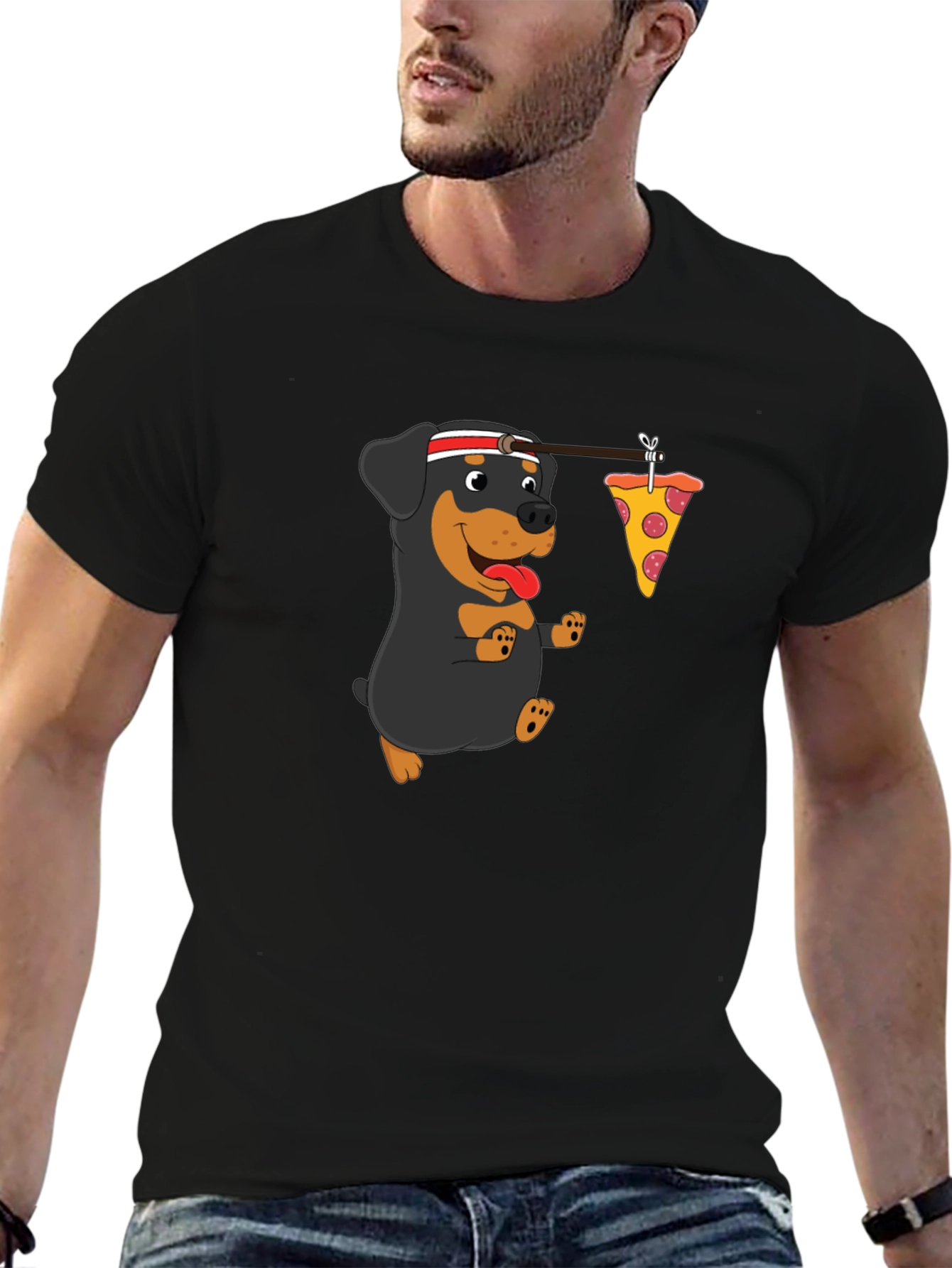 Dog Pizza Run T-Shirt - Black