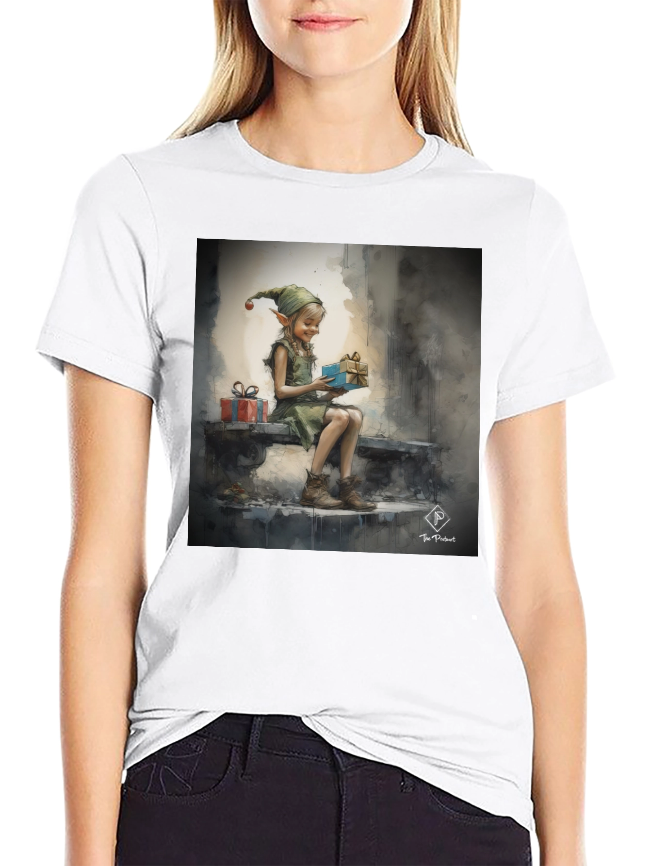 Elf Girl Graphic T-Shirt - Whimsical Holiday Style