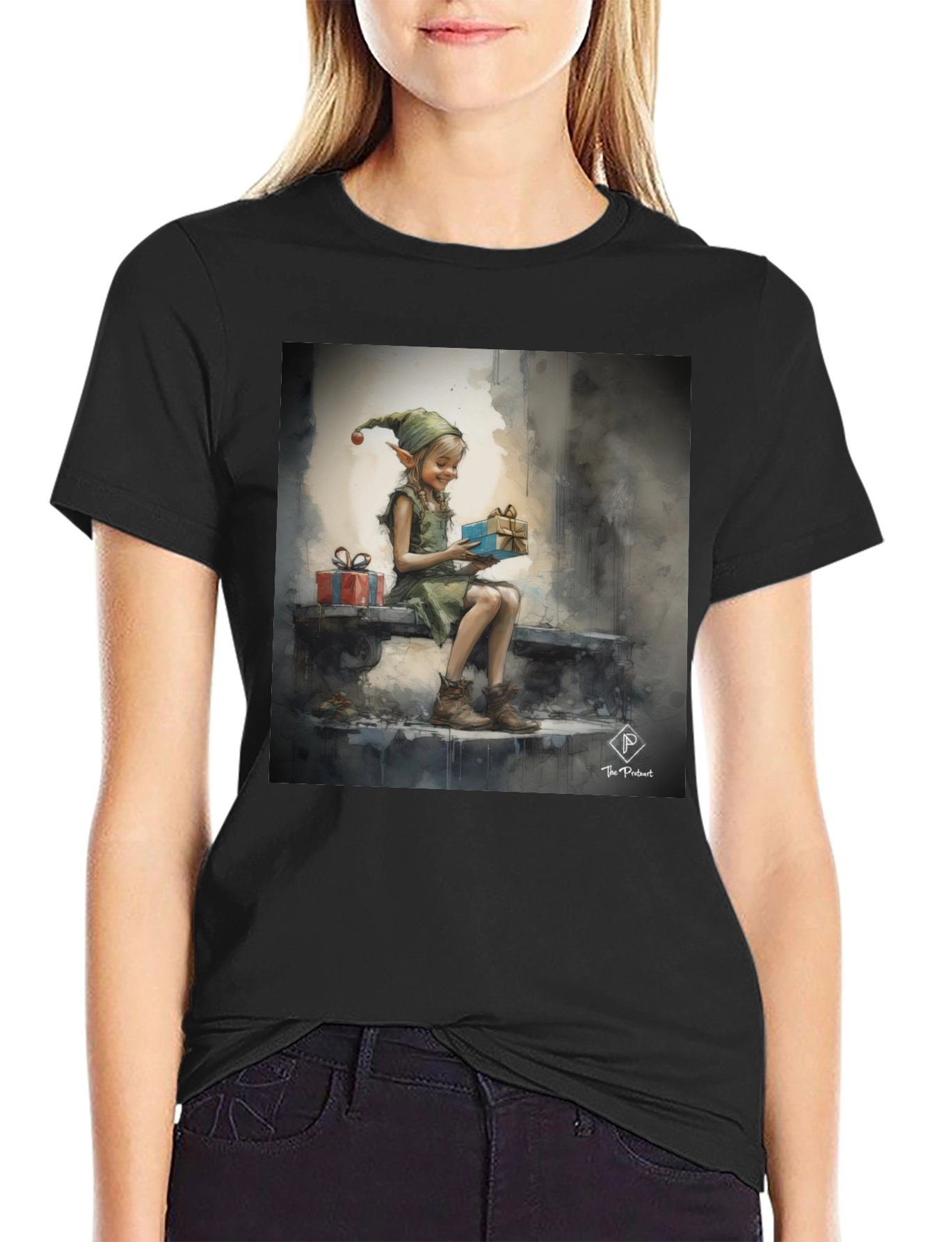 Elf Girl Graphic T-Shirt - Whimsical Holiday Style