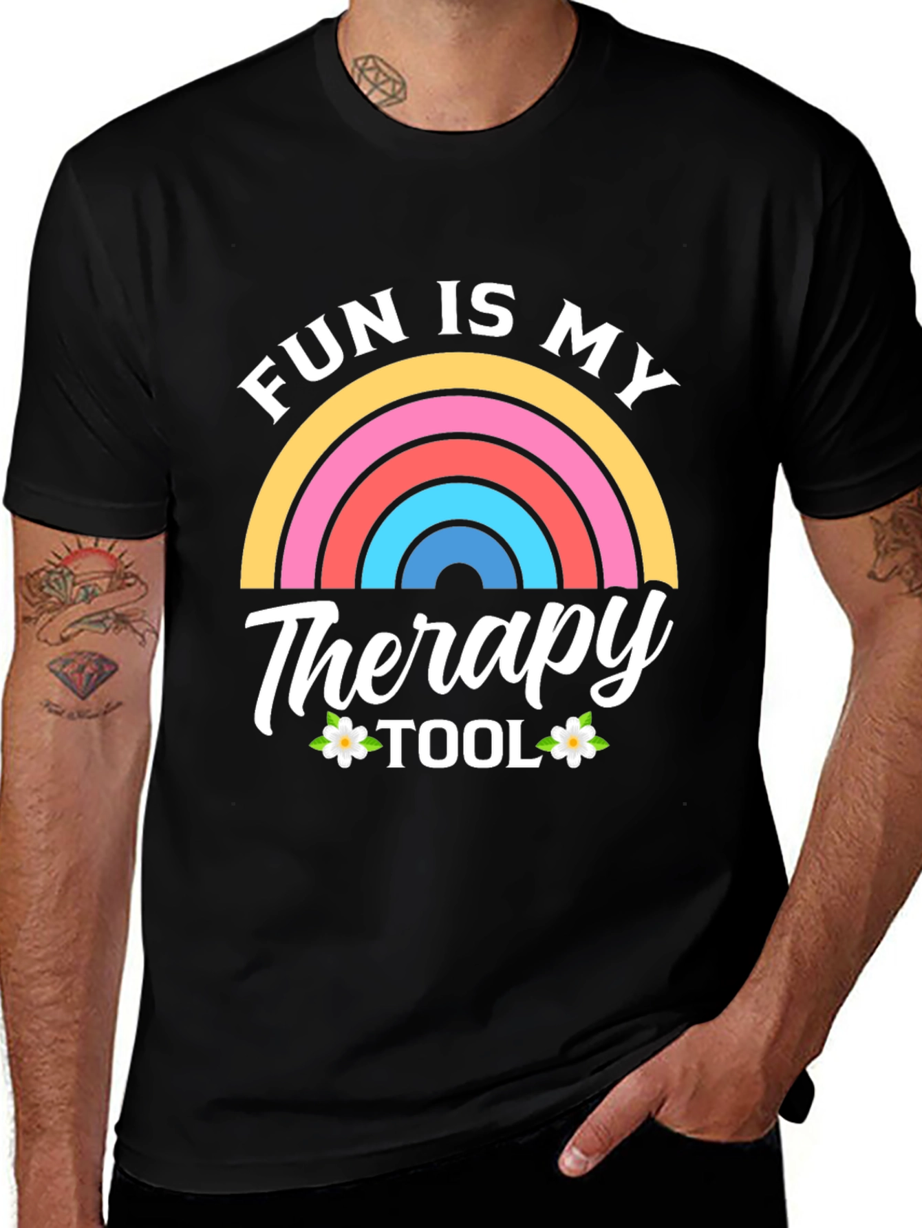 Fun Is My Therapy Tool Black T-Shirt