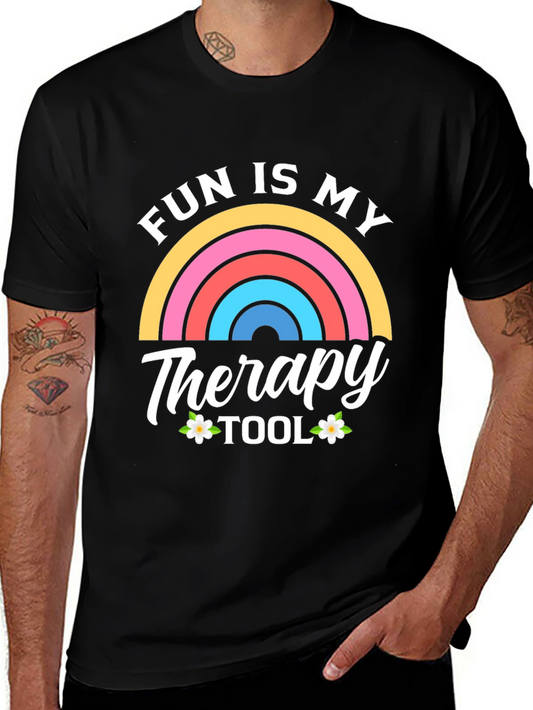 Fun Is My Therapy Tool Black T-Shirt