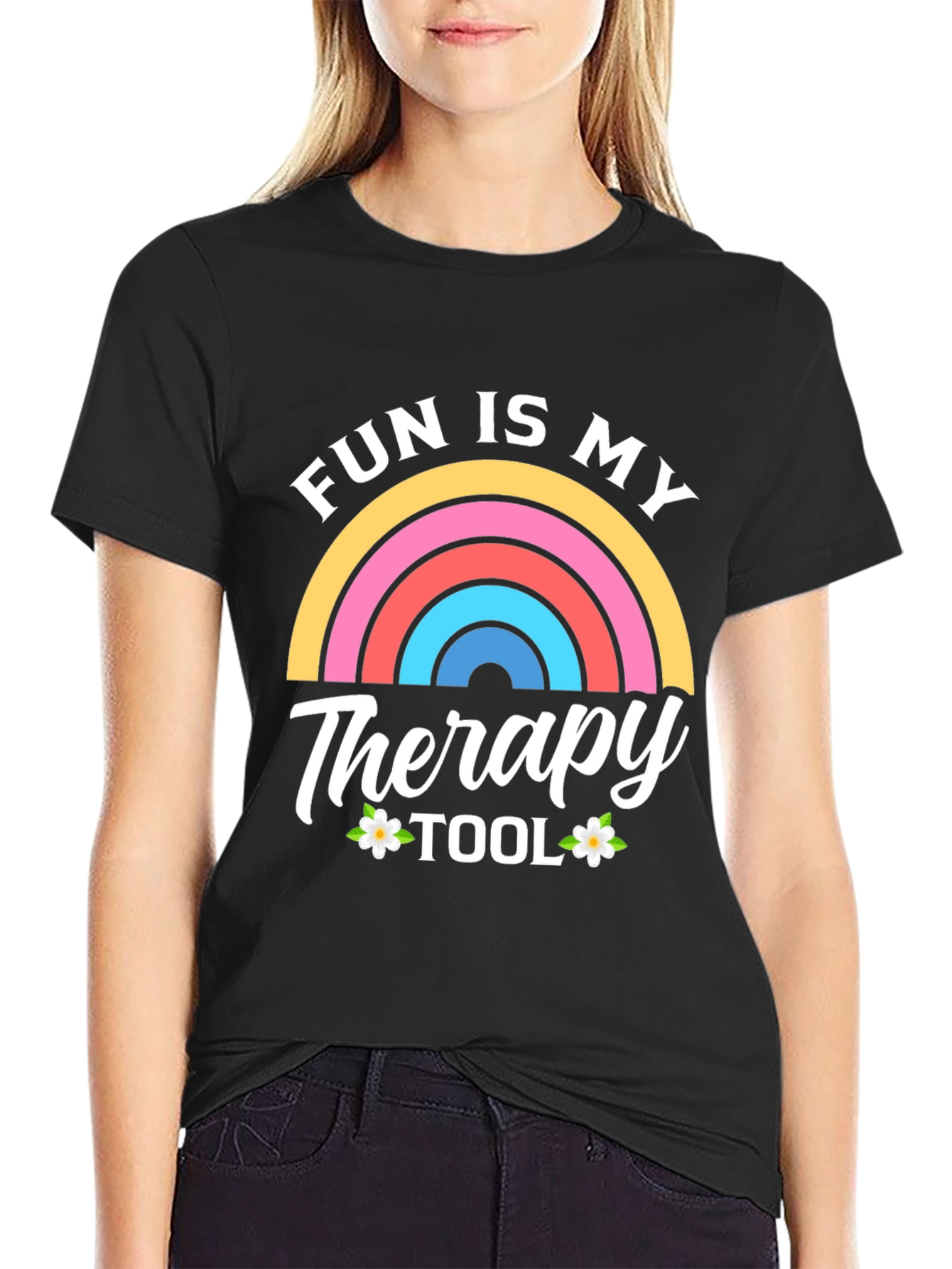 Fun Is My Therapy Tool Black T-Shirt