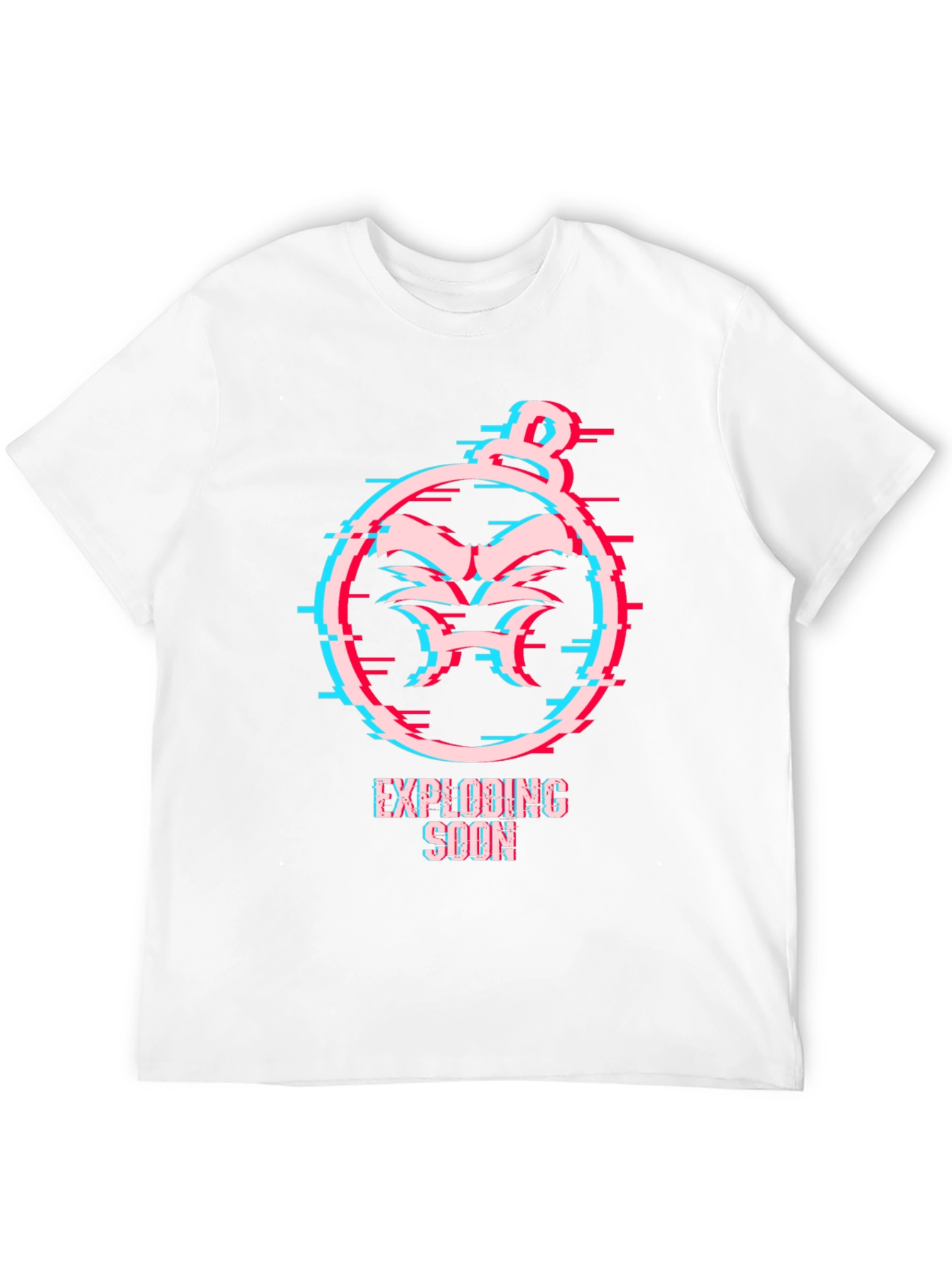 Exploding Soon Glitch Design Black T-Shirt