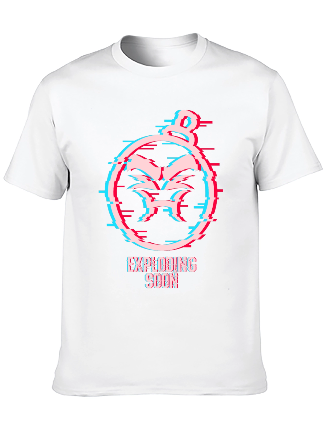 Exploding Soon Glitch Design Black T-Shirt