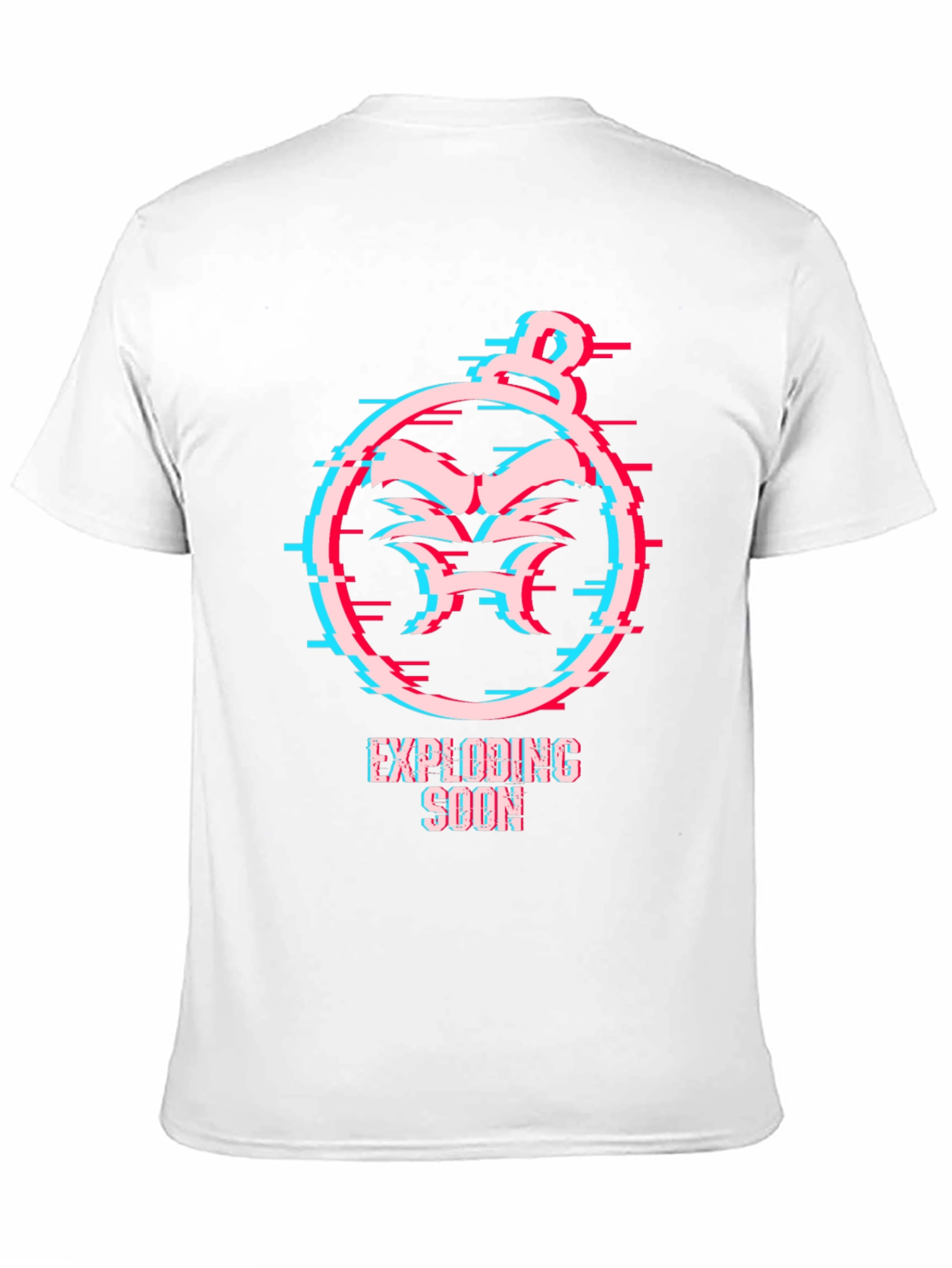 Exploding Soon Glitch Design Black T-Shirt