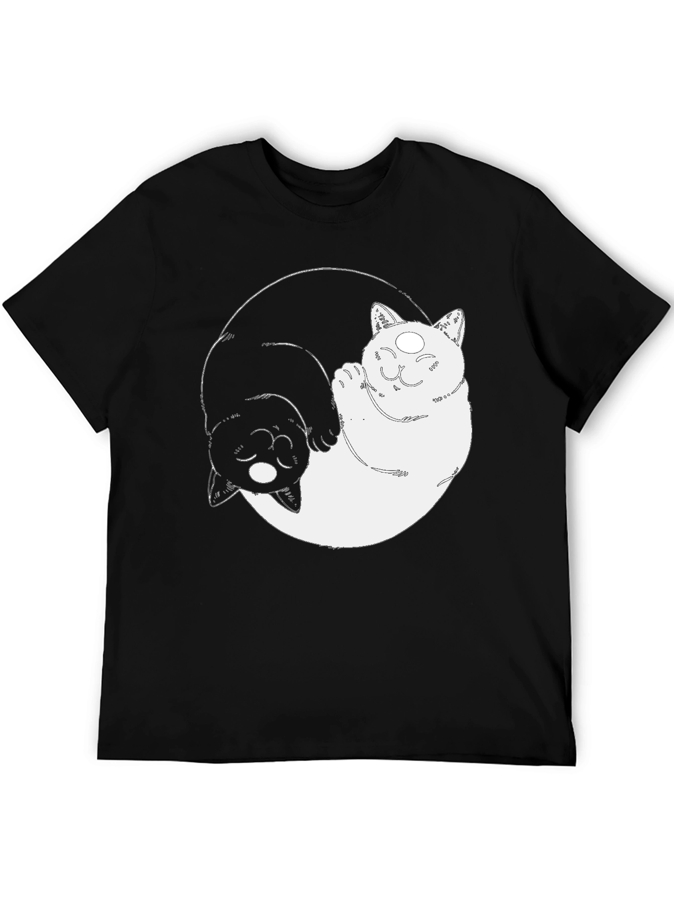 Yin Yang Cats Graphic Tee - Balance & Style