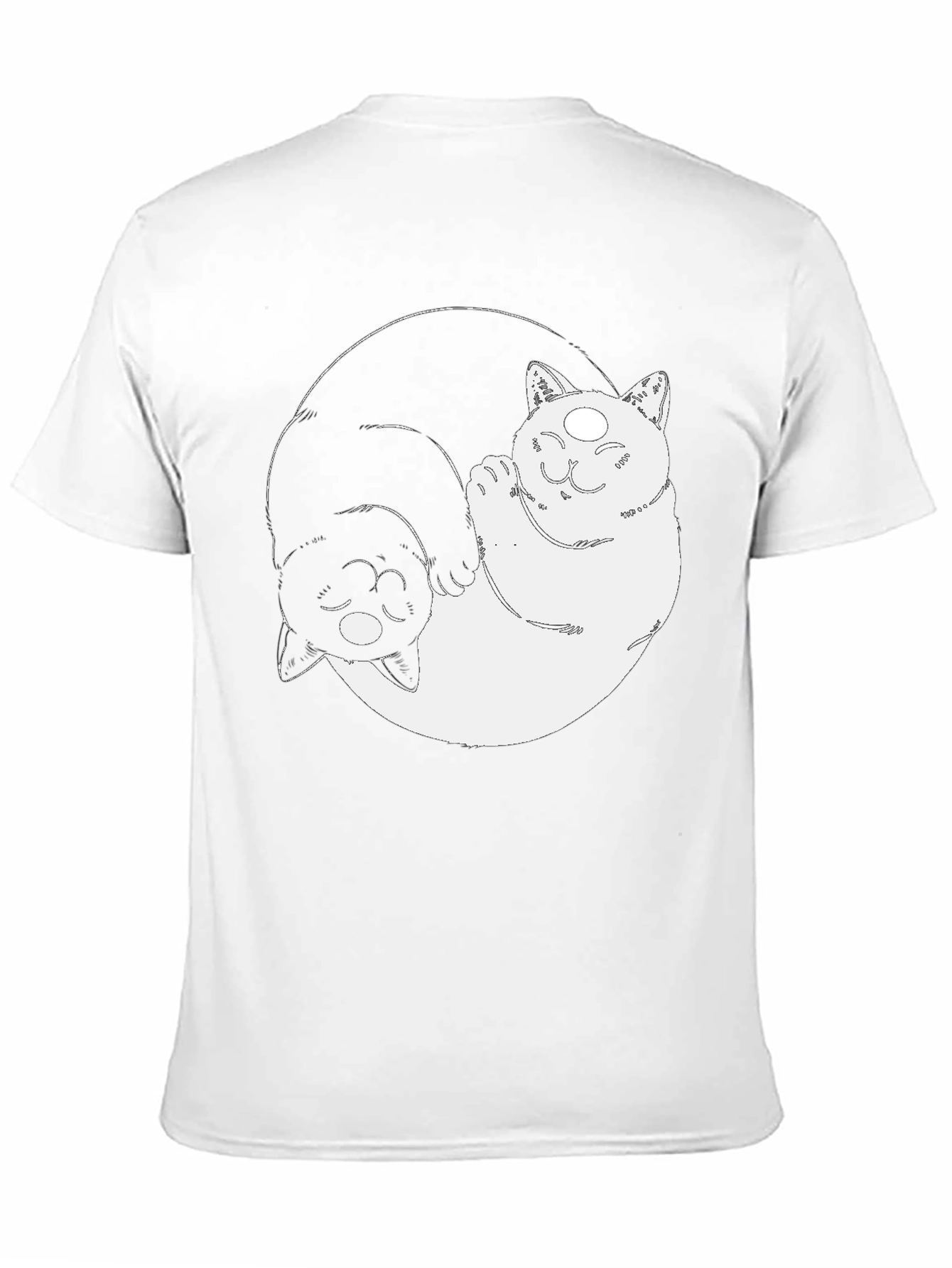 Yin Yang Cats Graphic Tee - Balance & Style