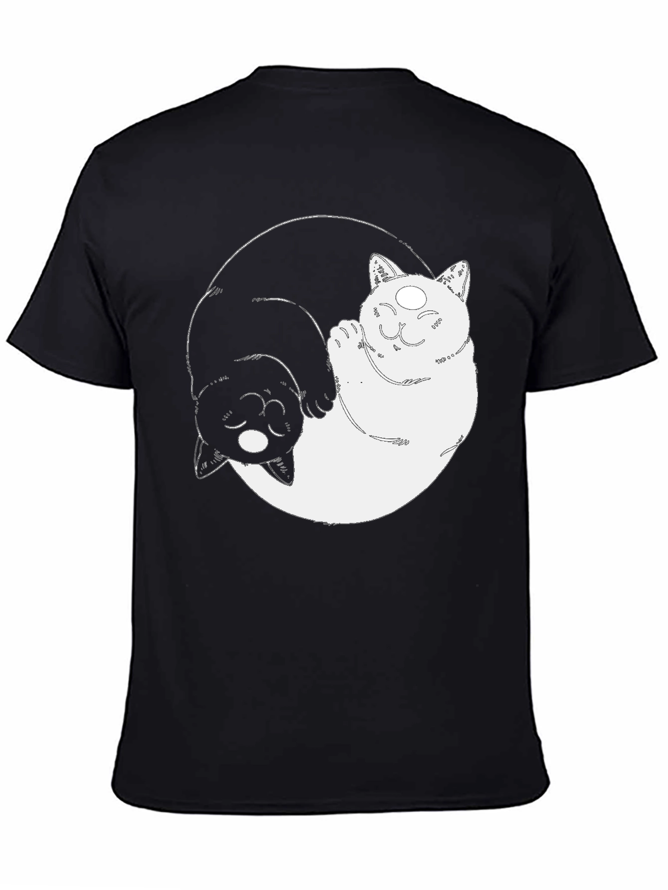 Yin Yang Cats Graphic Tee - Balance & Style