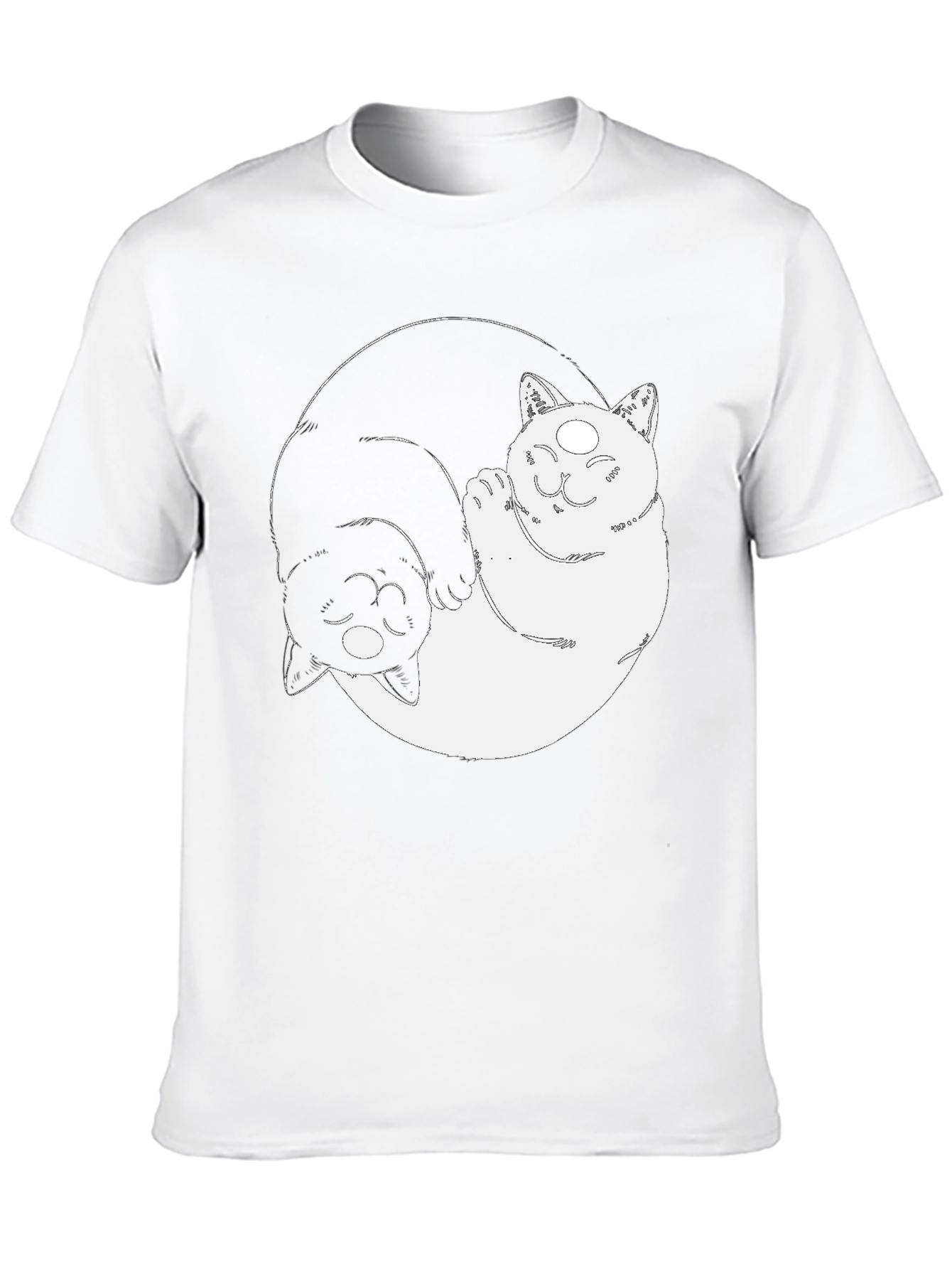 Yin Yang Cats Graphic Tee - Balance & Style
