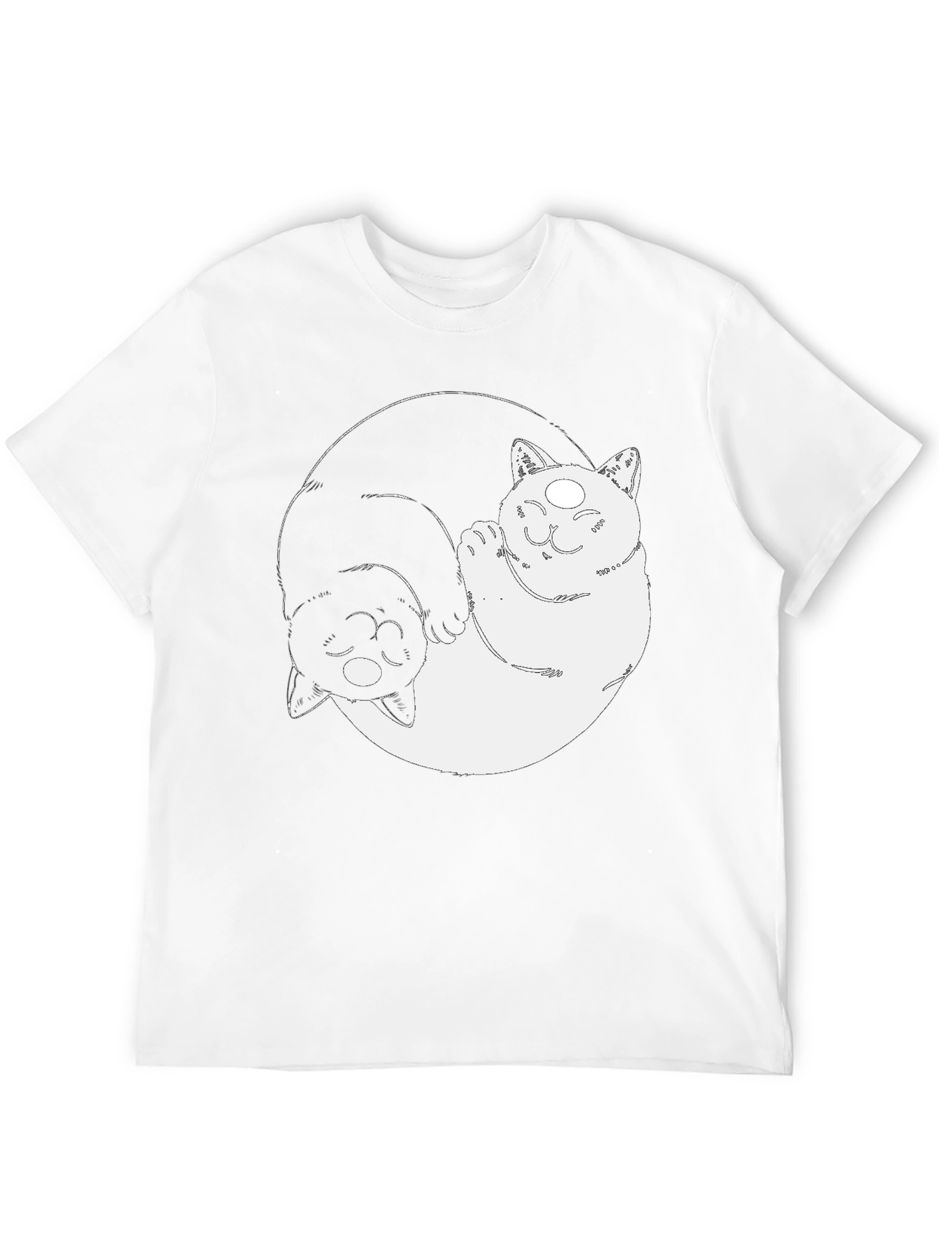 Yin Yang Cats Graphic Tee - Balance & Style
