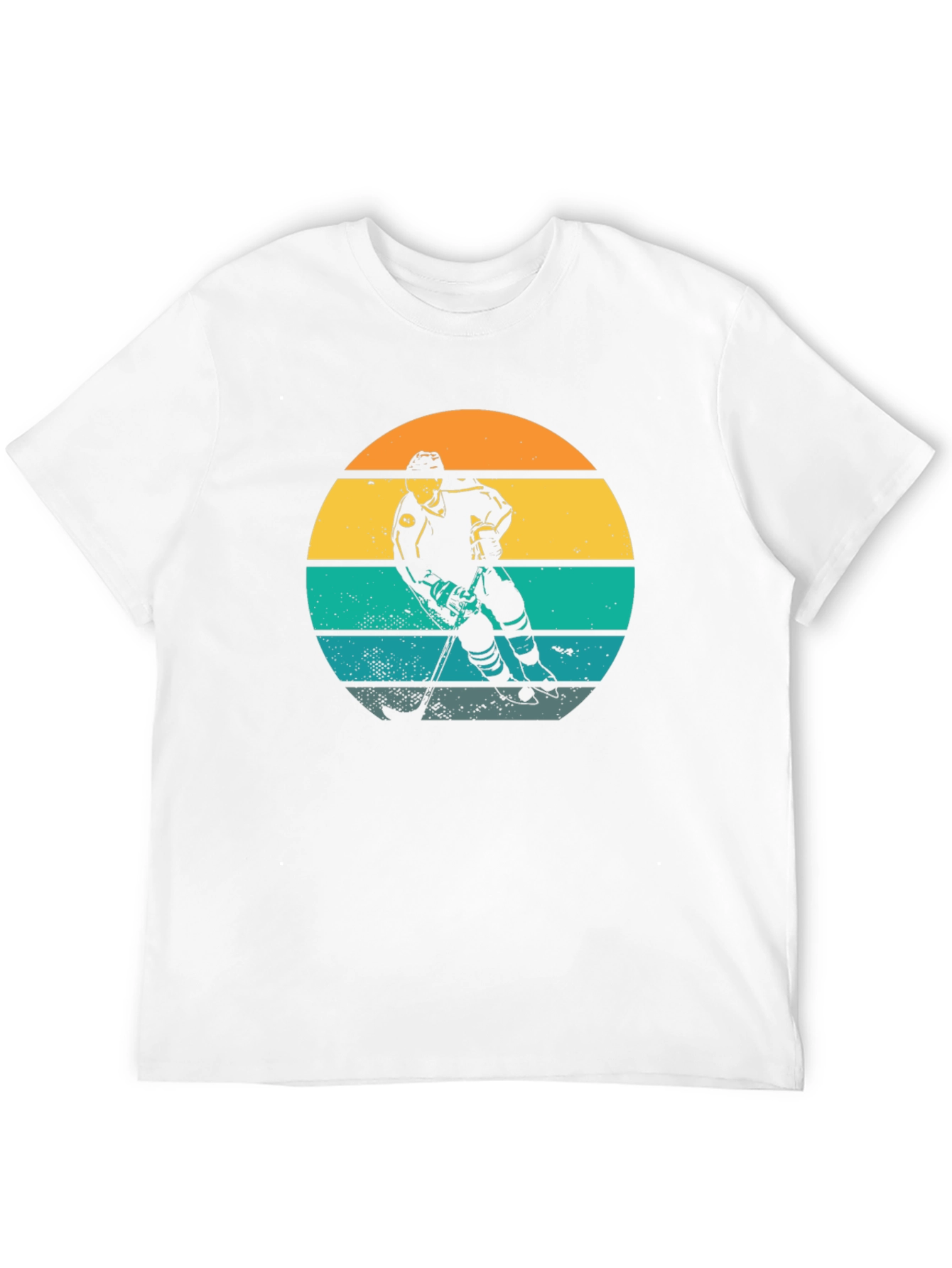 Retro Hockey Player Sunset Graphic T-Shirt