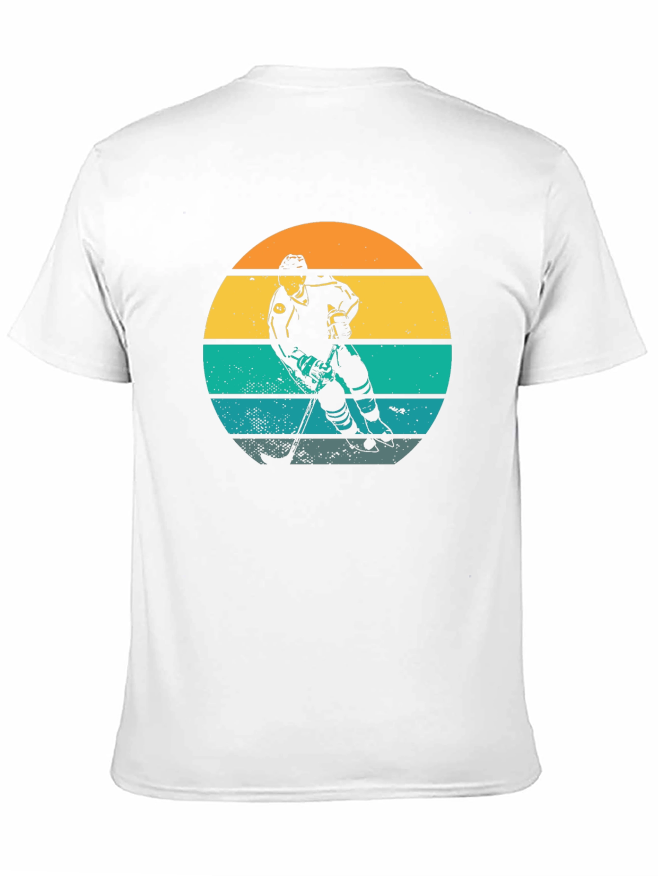 Retro Hockey Player Sunset Graphic T-Shirt
