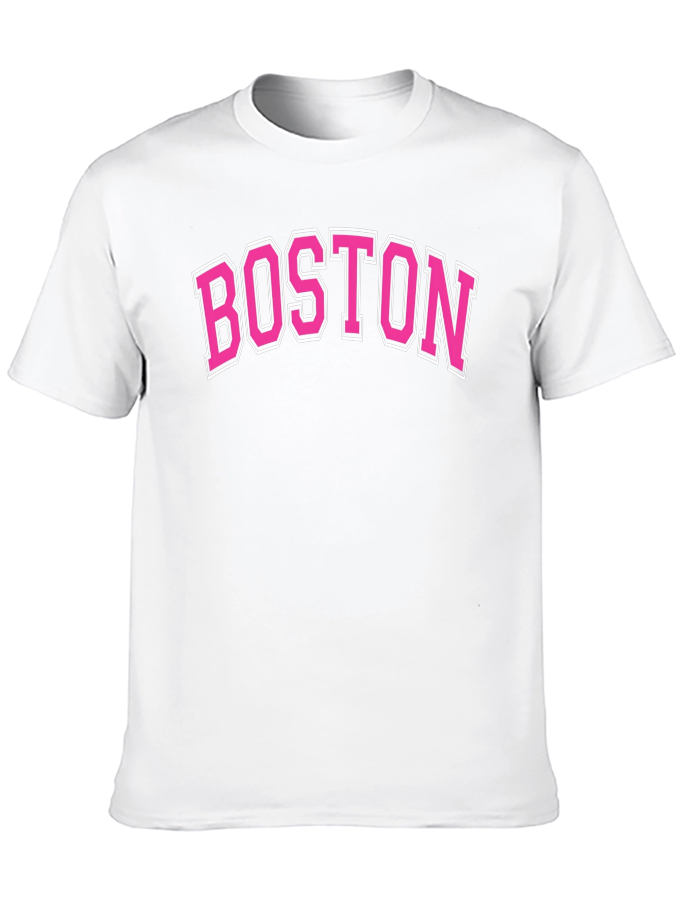 Boston Pink Lettering Black T-Shirt