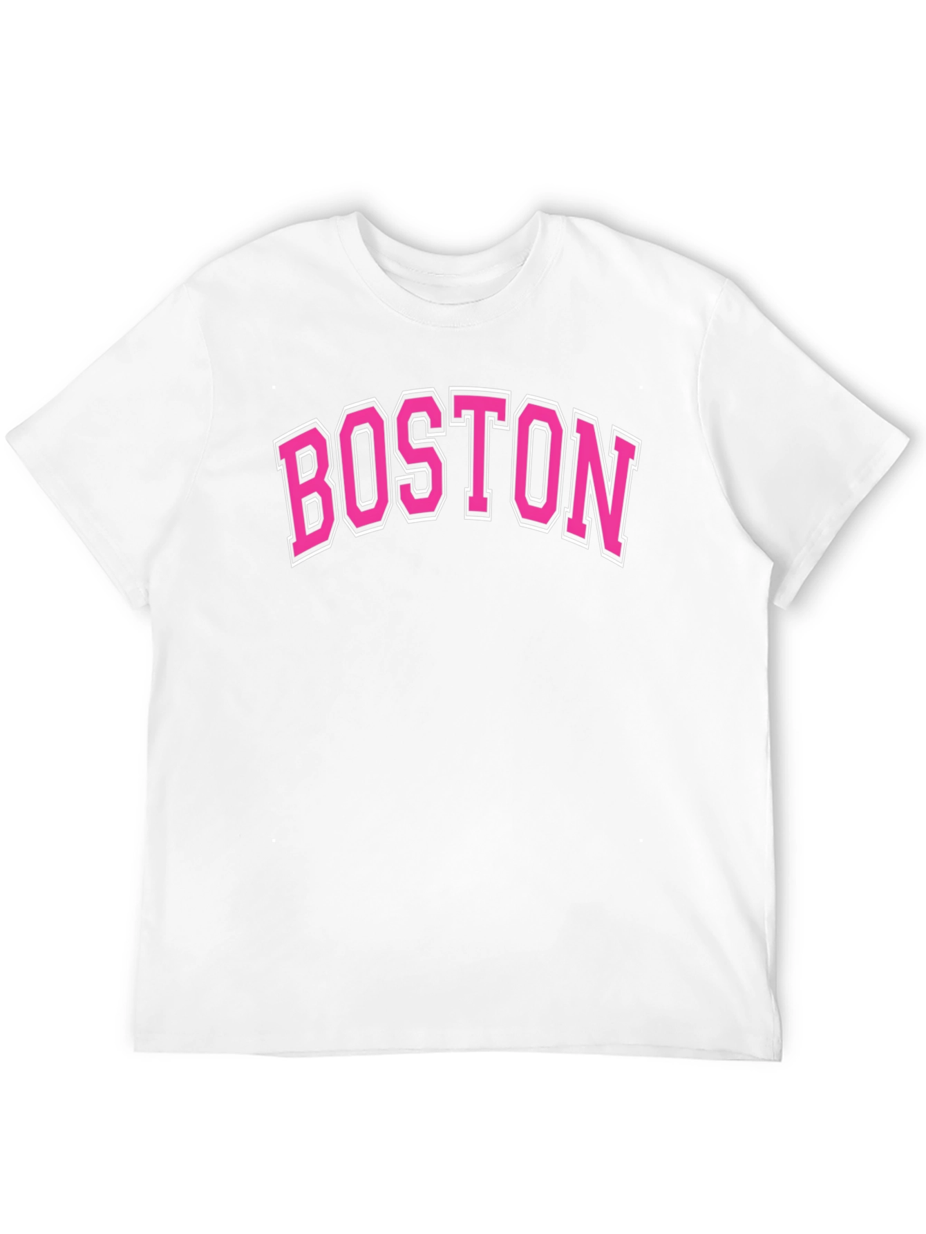 Boston Pink Lettering Black T-Shirt