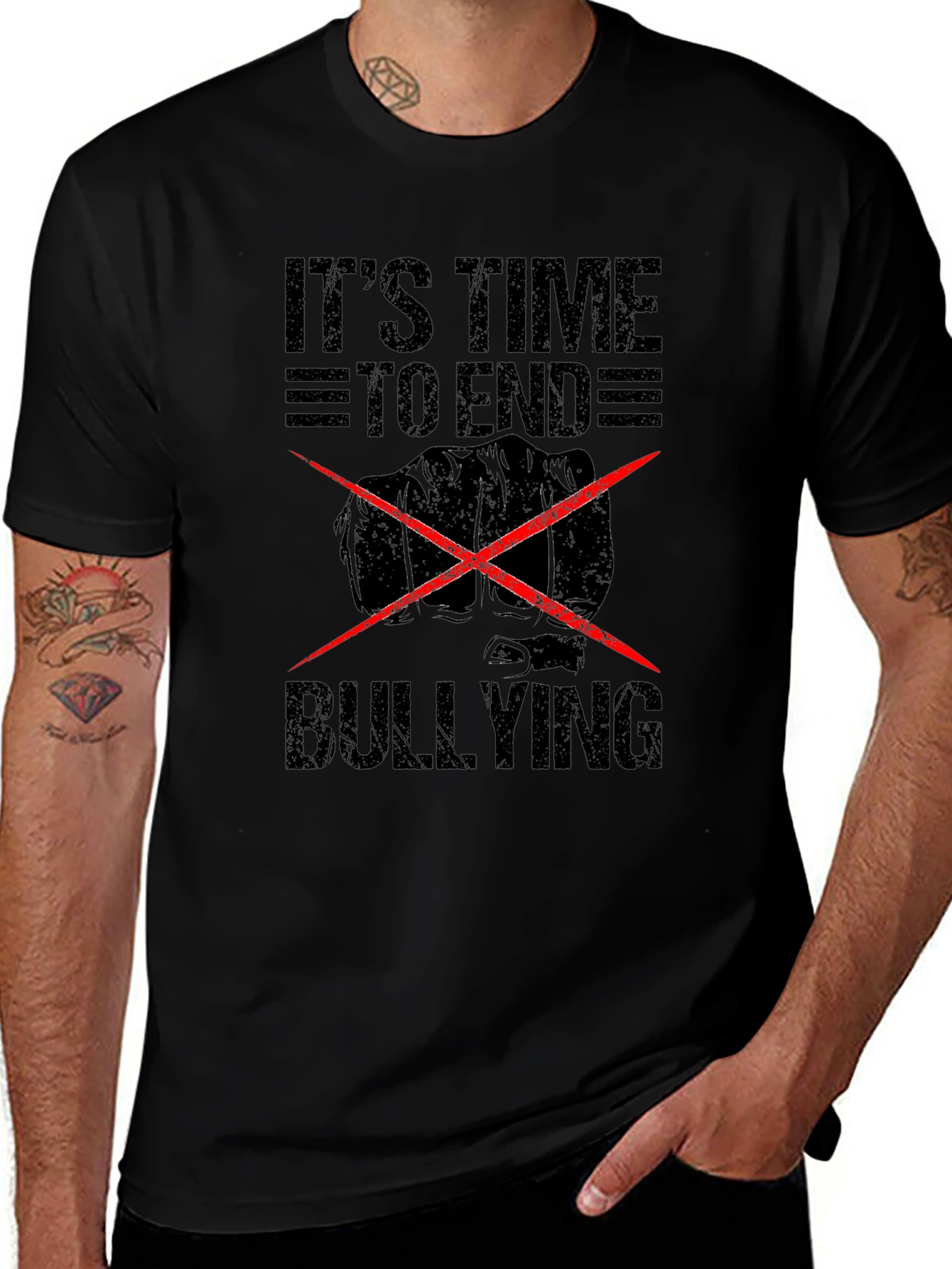 End Bullying T-Shirt - Black Graphic Tee