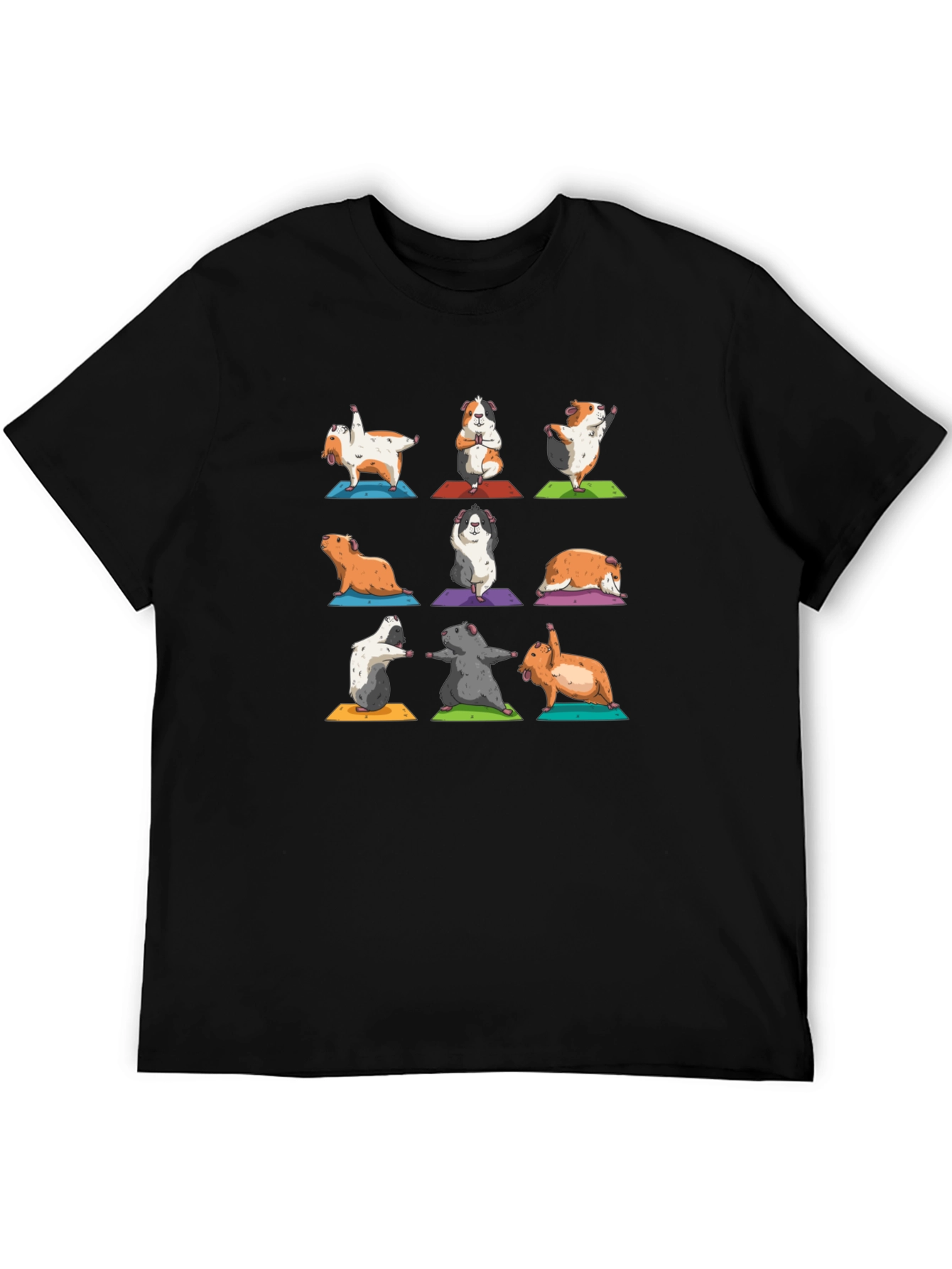 Guinea Pig Yoga Black T-Shirt