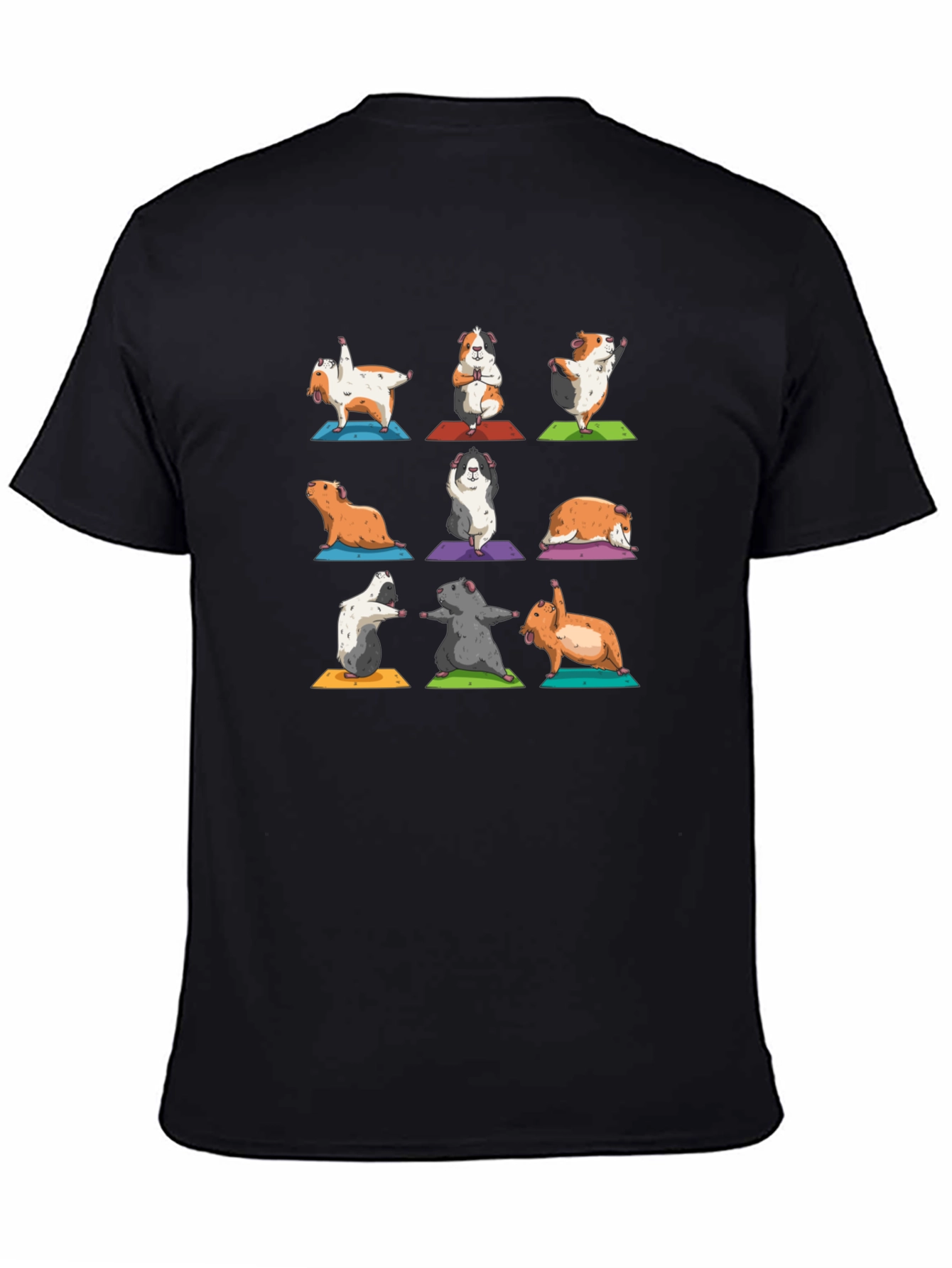 Guinea Pig Yoga Black T-Shirt