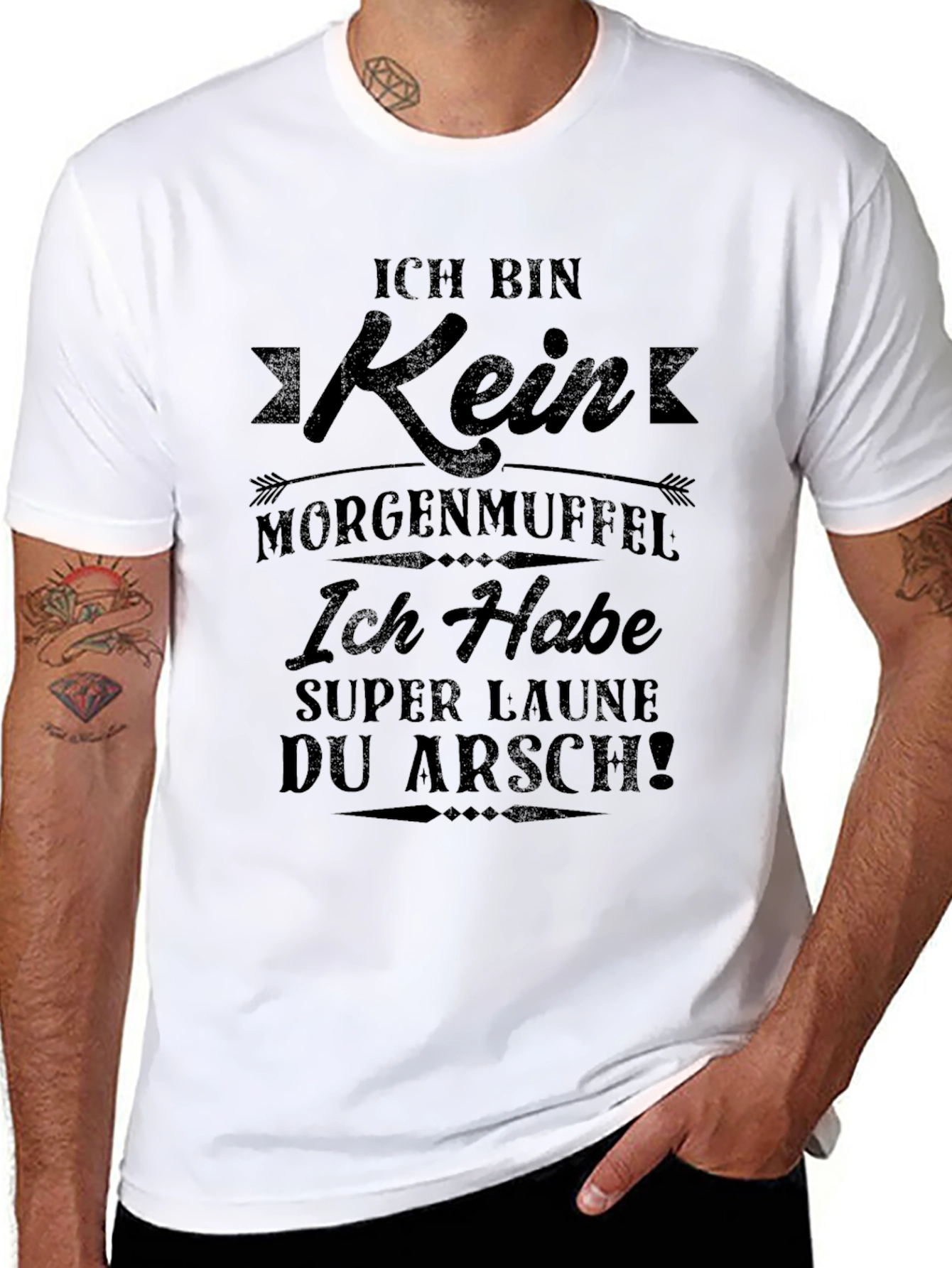 Ich Bin Kein Morgenmuffel Black Graphic T-Shirt