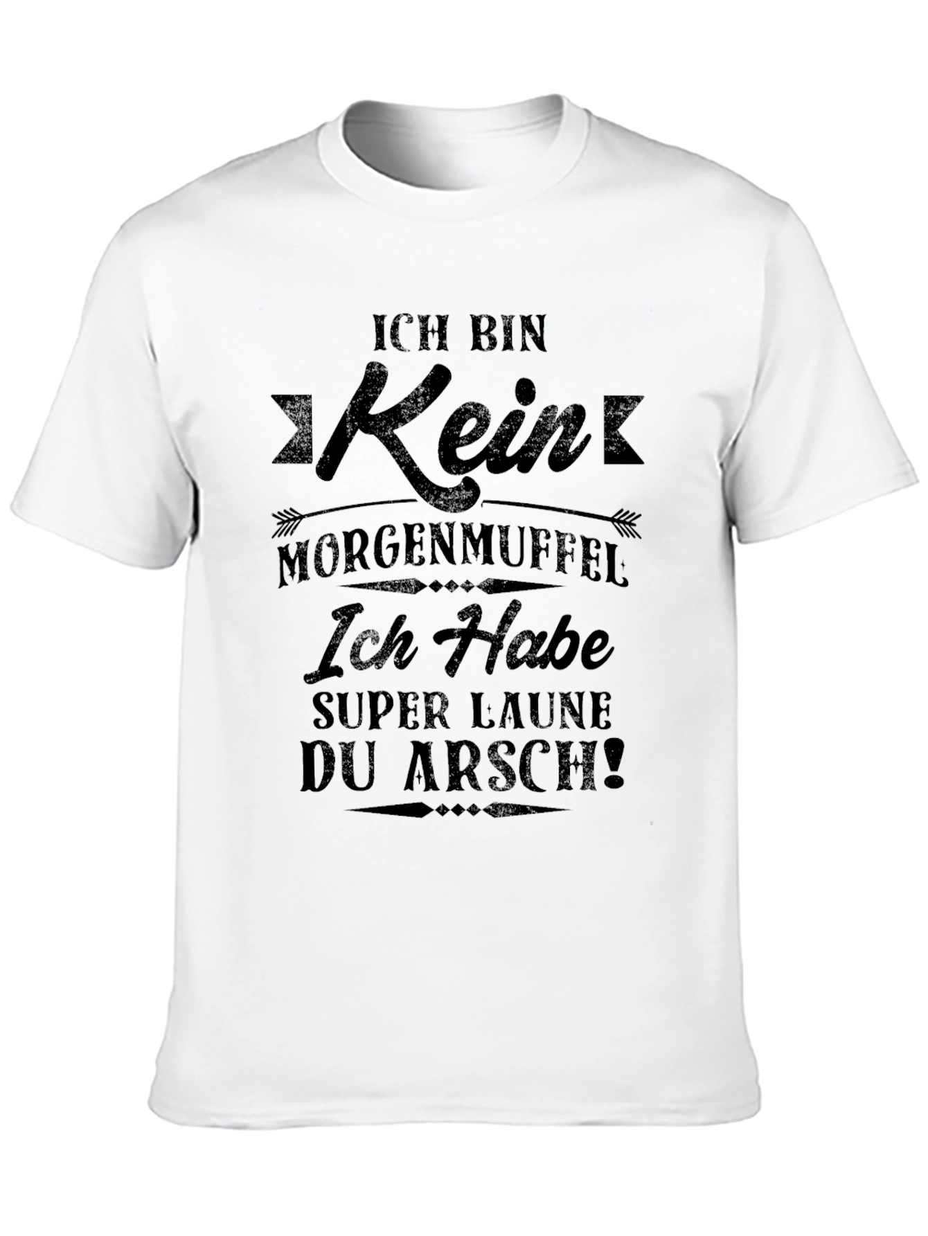 Ich Bin Kein Morgenmuffel Black Graphic T-Shirt