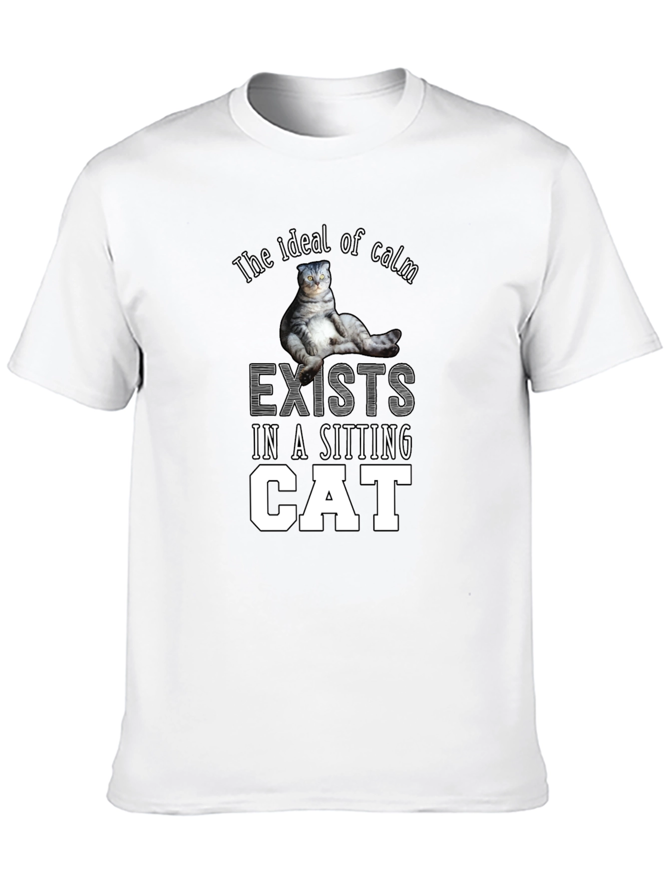Ideal Calm Sitting Cat T-Shirt