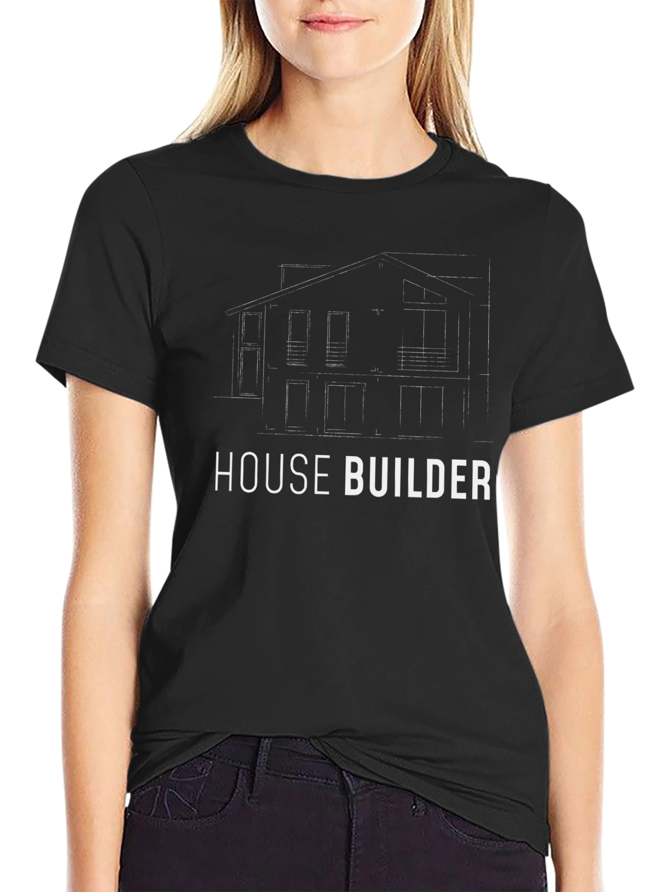 House Builder Black Graphic T-Shirt