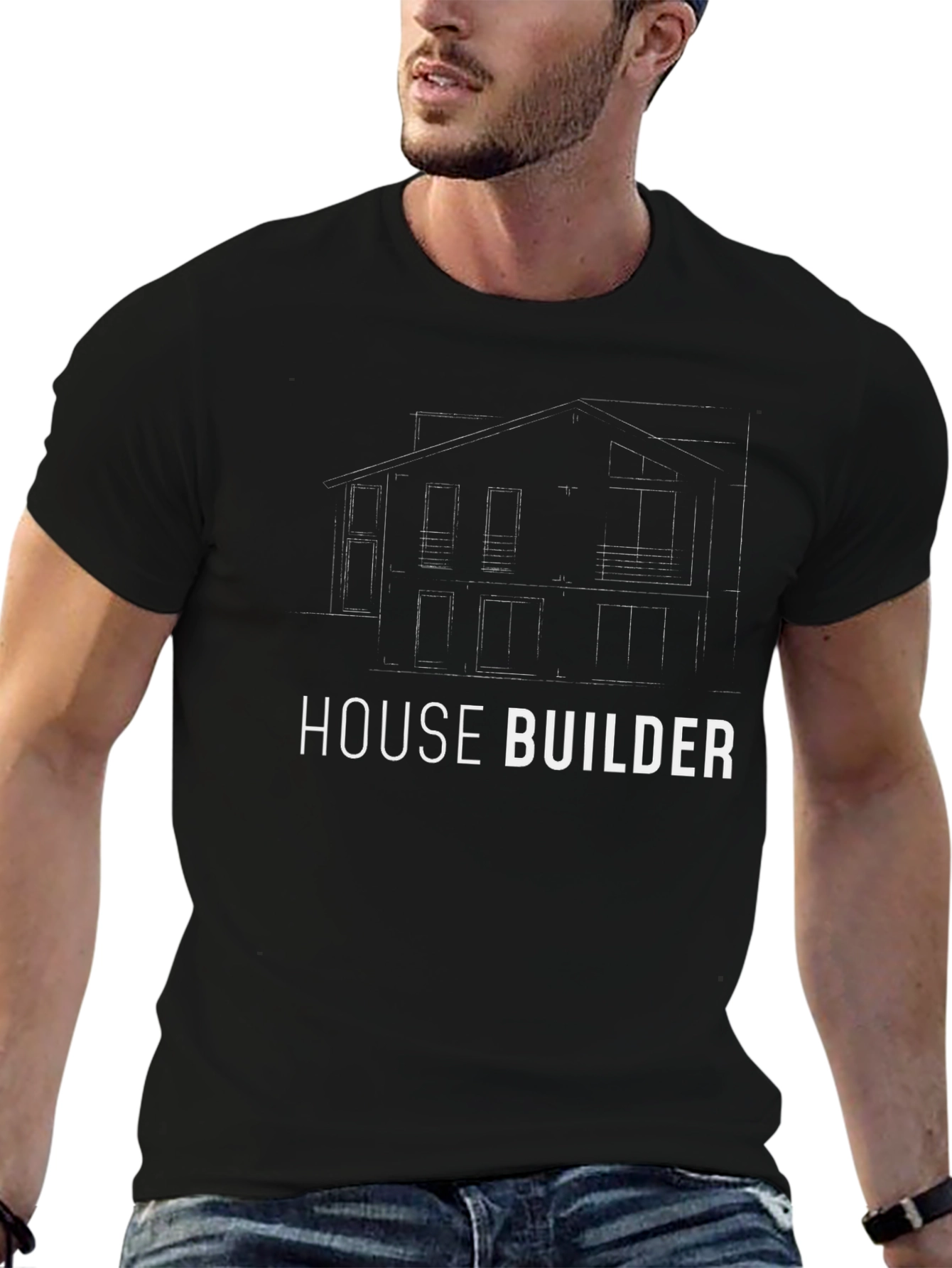 House Builder Black Graphic T-Shirt