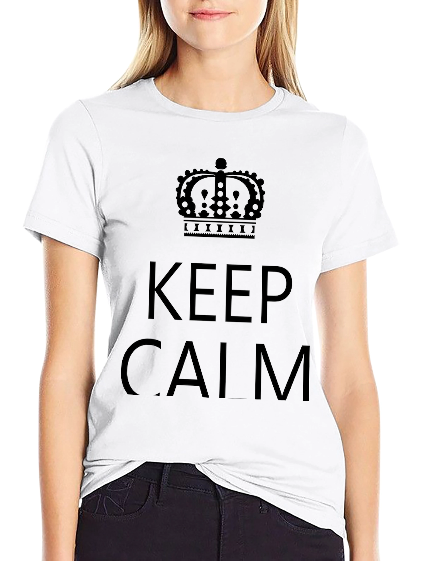 Keep Calm Crown Graphic Tee - Mens Black T-Shirt