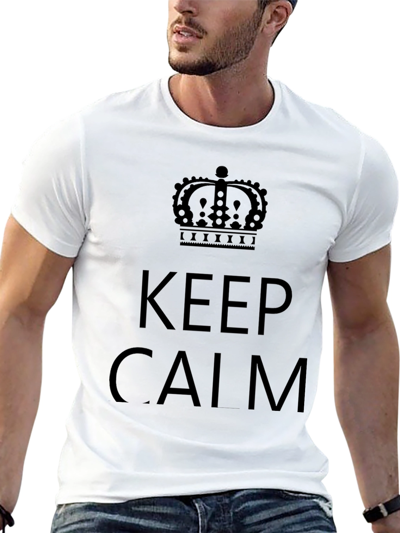 Keep Calm Crown Graphic Tee - Mens Black T-Shirt