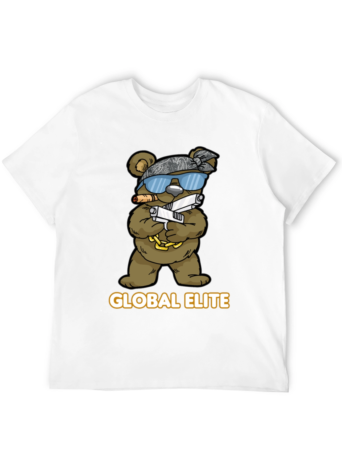 Global Elite Bear Graphic T-Shirt - Mens Black Tee