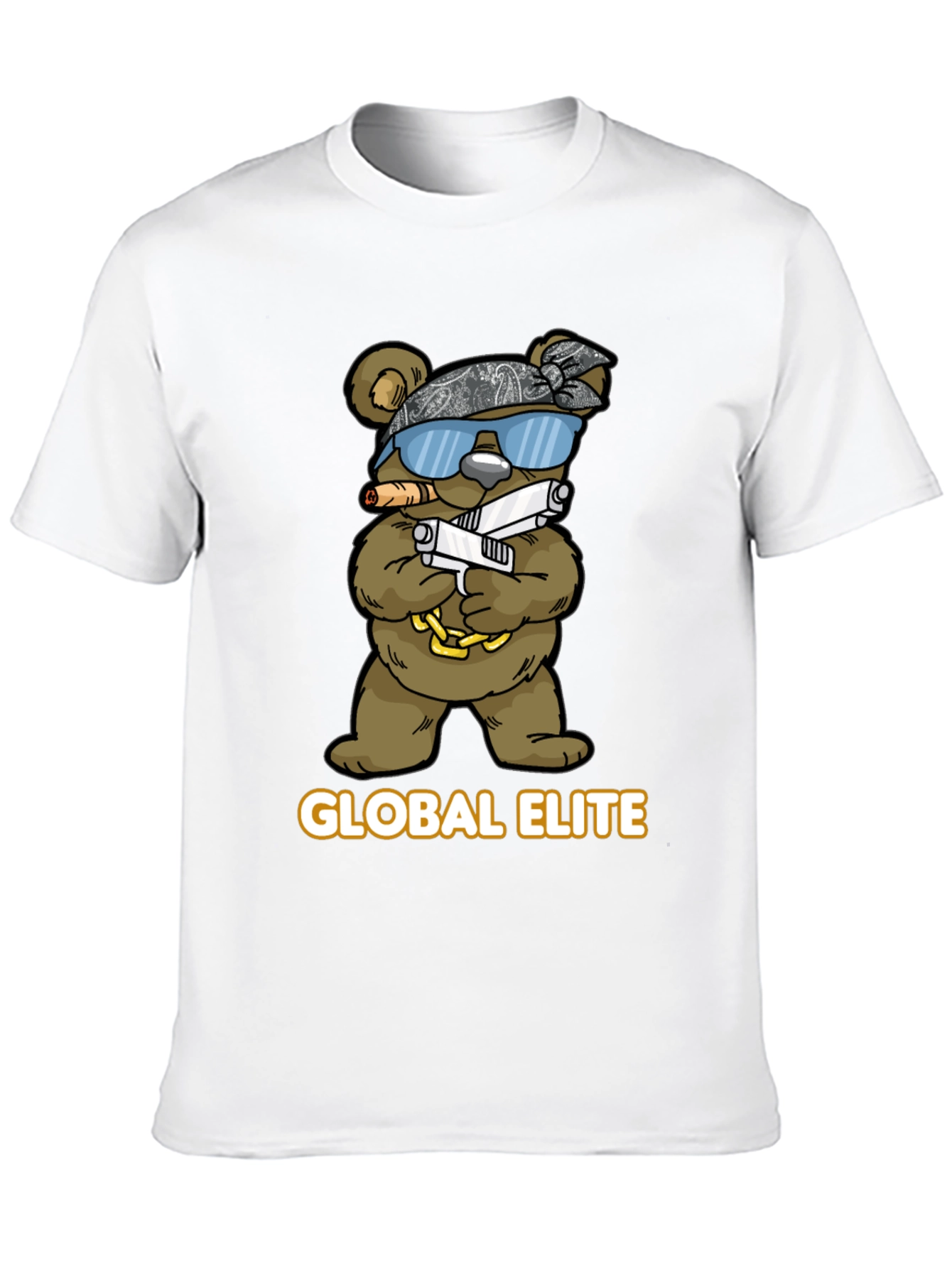 Global Elite Bear Graphic T-Shirt - Mens Black Tee