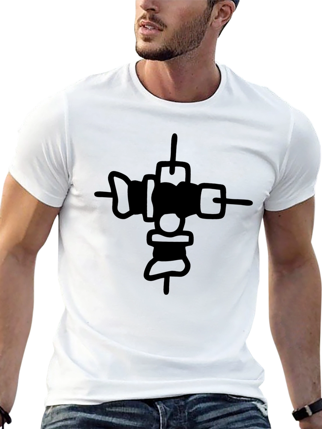 Abstract Graphic Black T-Shirt for Men