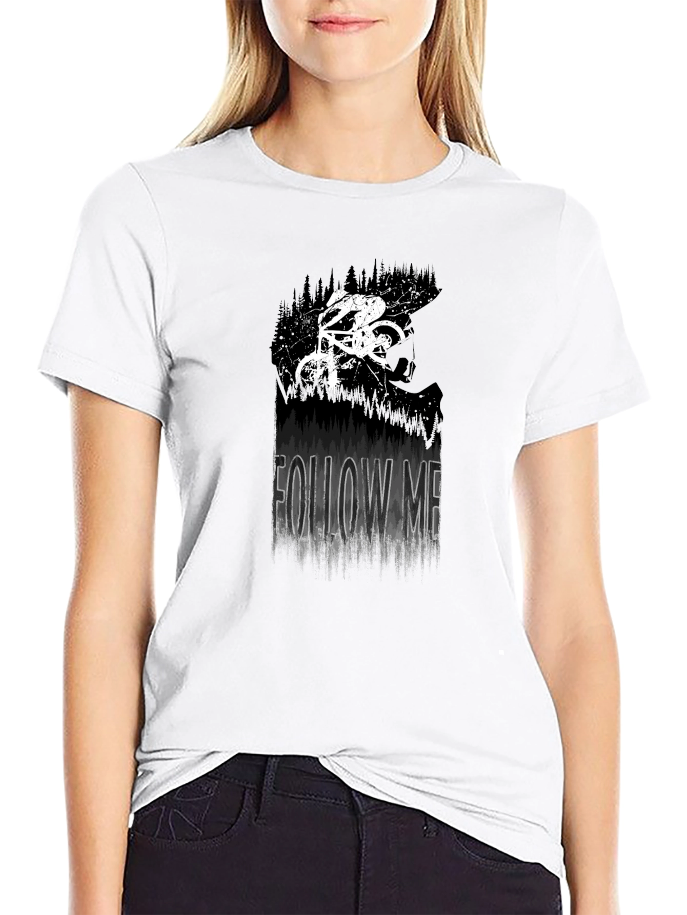 Follow Me Mountain Biker Graphic Tee