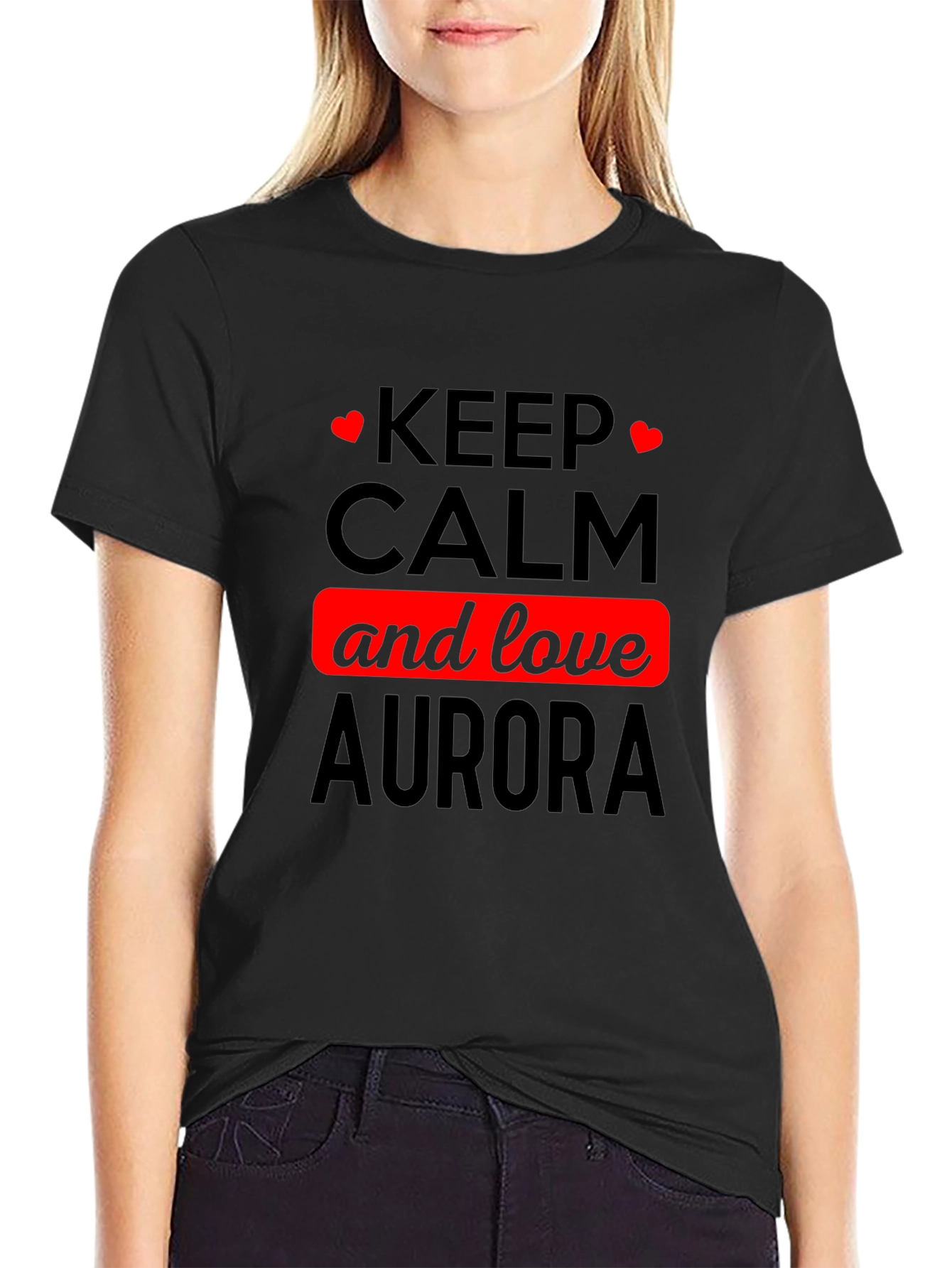 Keep Calm and Love Aurora Black T-Shirt