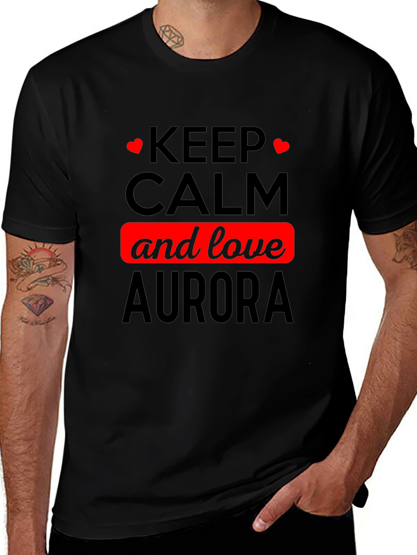 Keep Calm and Love Aurora Black T-Shirt