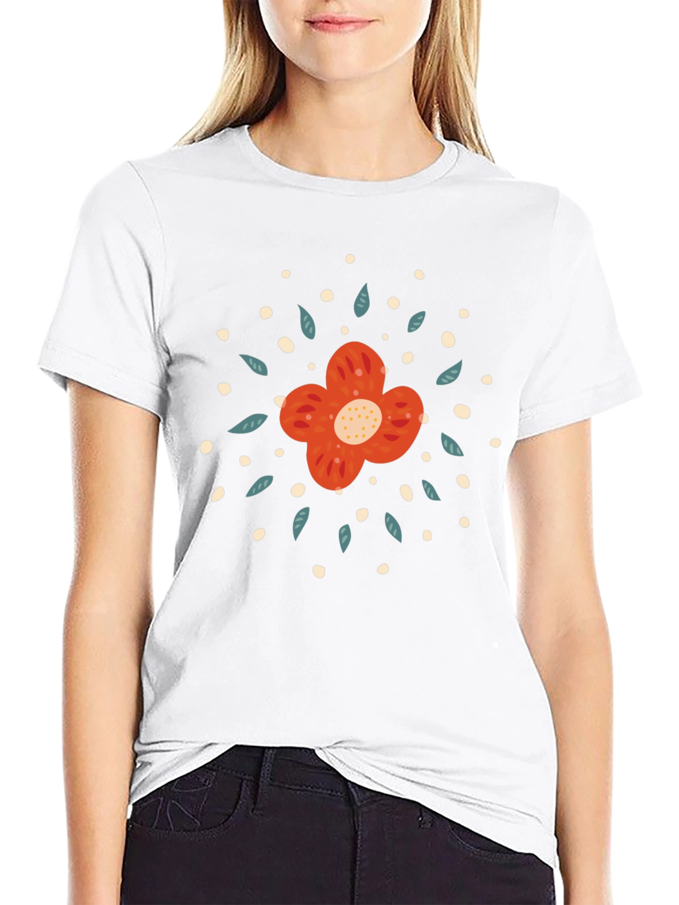 Floral Graphic Black Tee